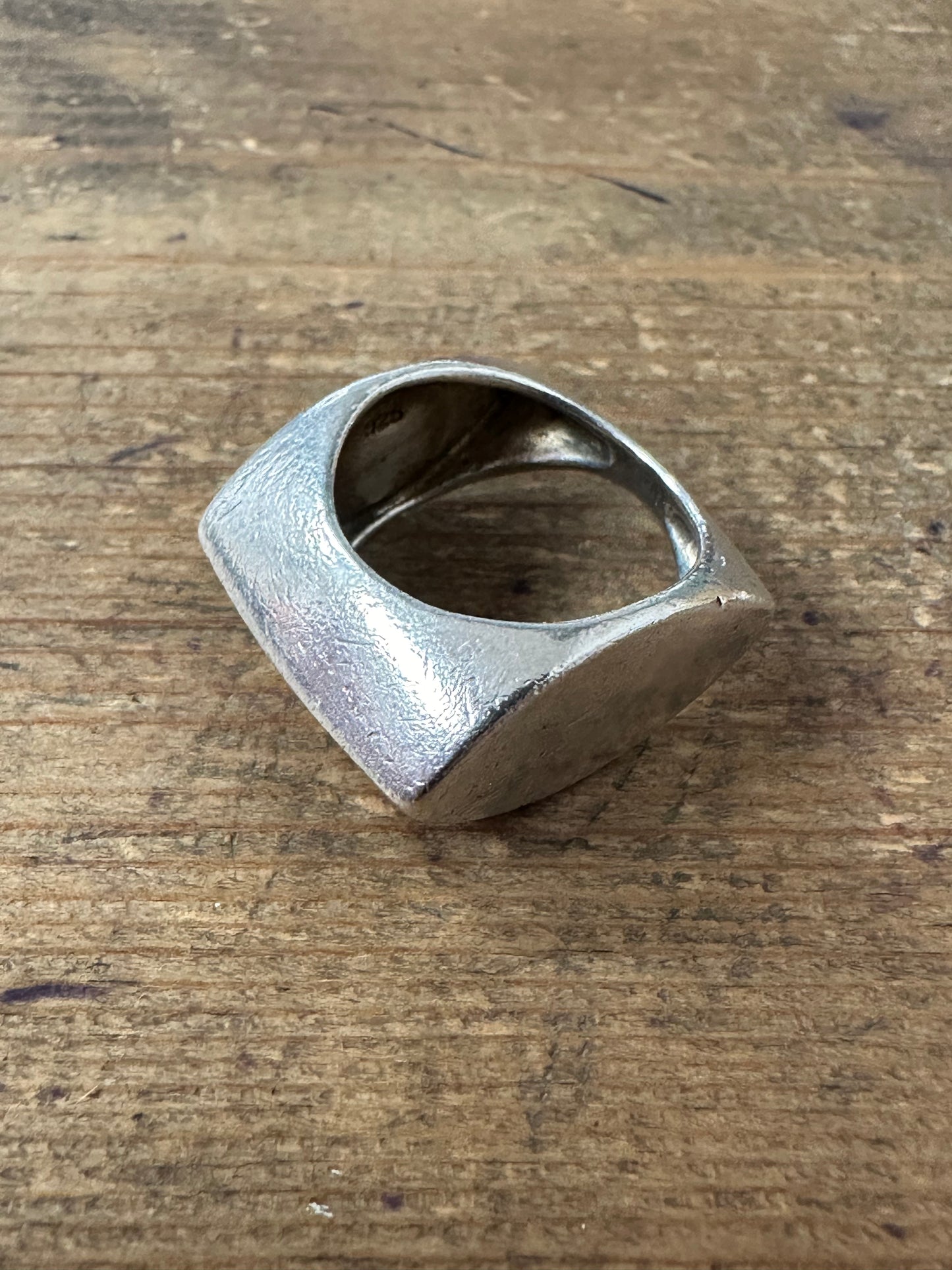 Abstract Square 925 Silver Size O1/2 Ring