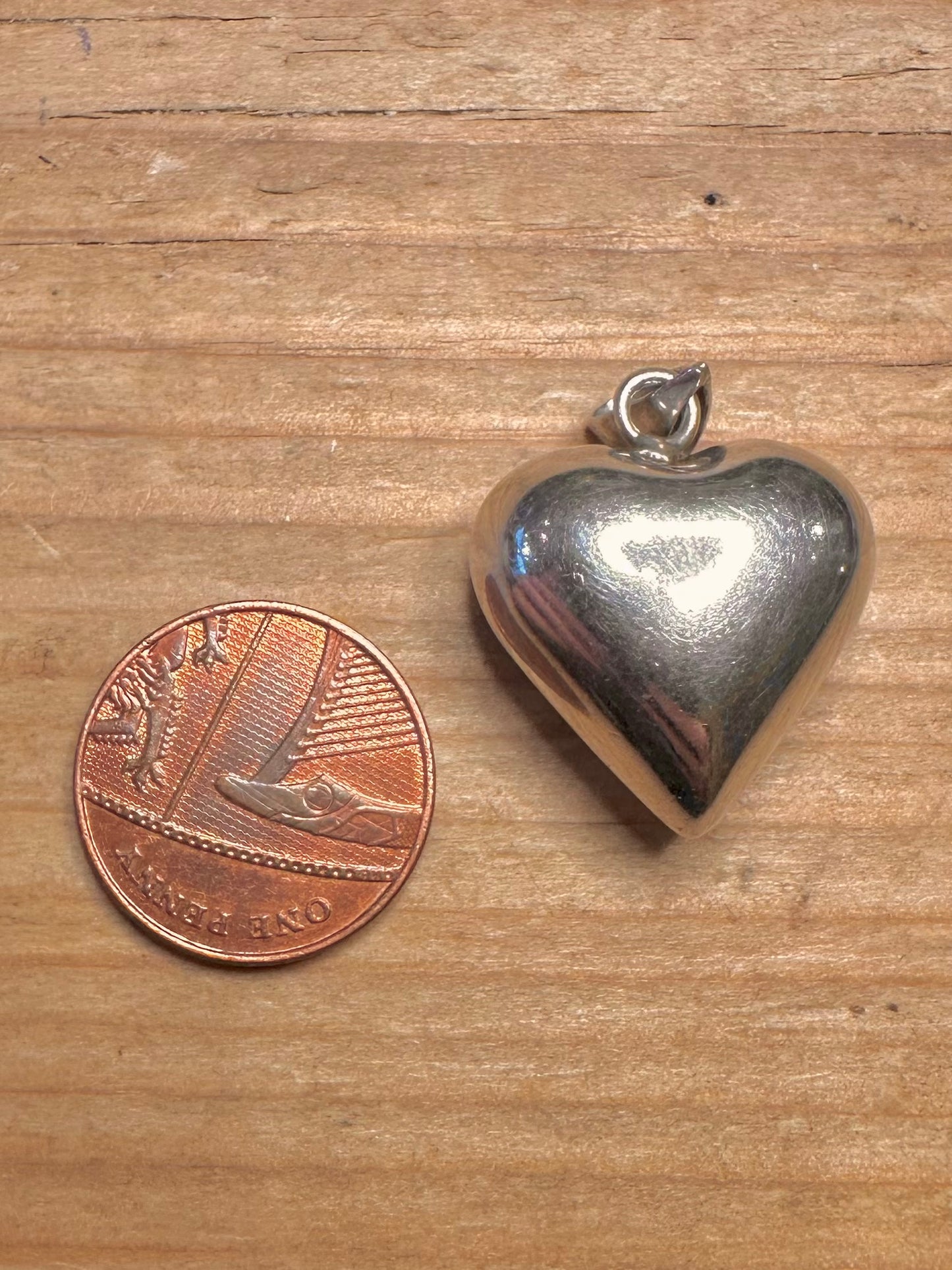 Vintage Heart Chunky Chime 925 Sterling Silver Pendant