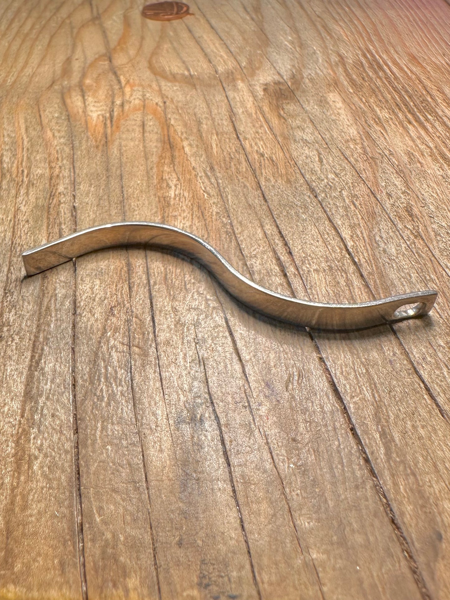 Abstract Wavy Bar 925 Sterling Silver Pendant