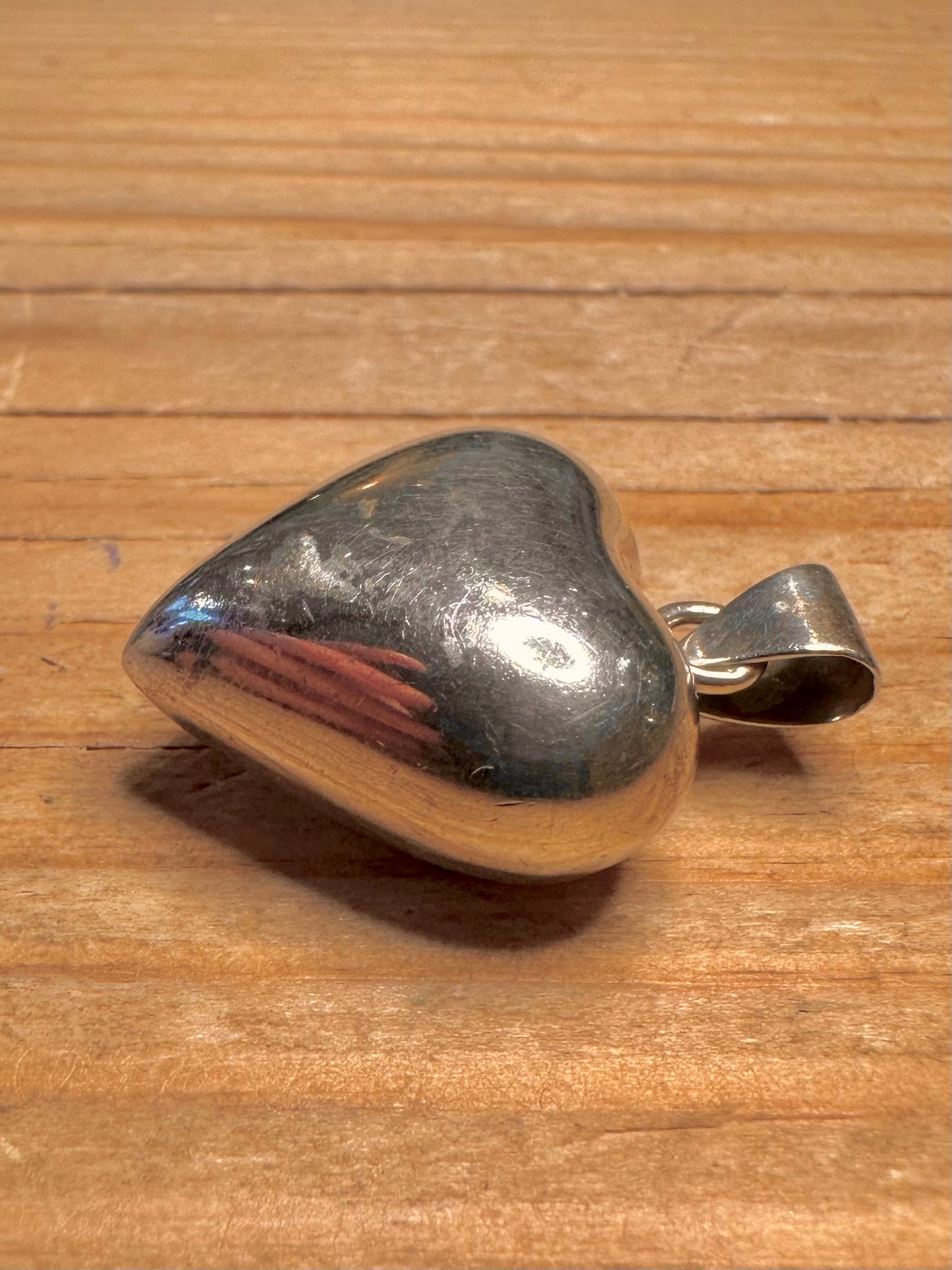 Vintage Heart Chunky Chime 925 Sterling Silver Pendant