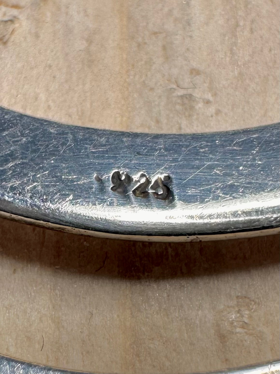 Modernist Double Circle 925 Sterling Silver Pendant