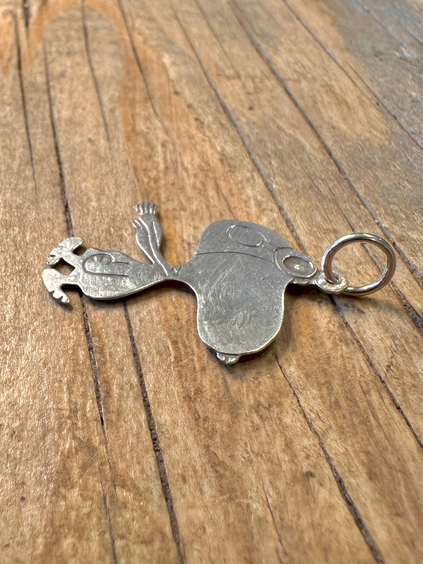 Vintage Snoopy Peanuts Aviva 1970er 1980er 925er Sterlingsilber-Anhänger