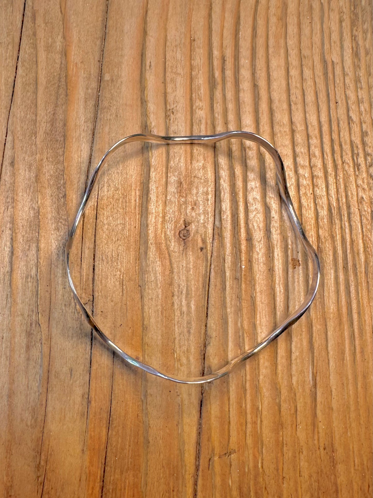 Wavy Full 925 Sterling Silver Bangle