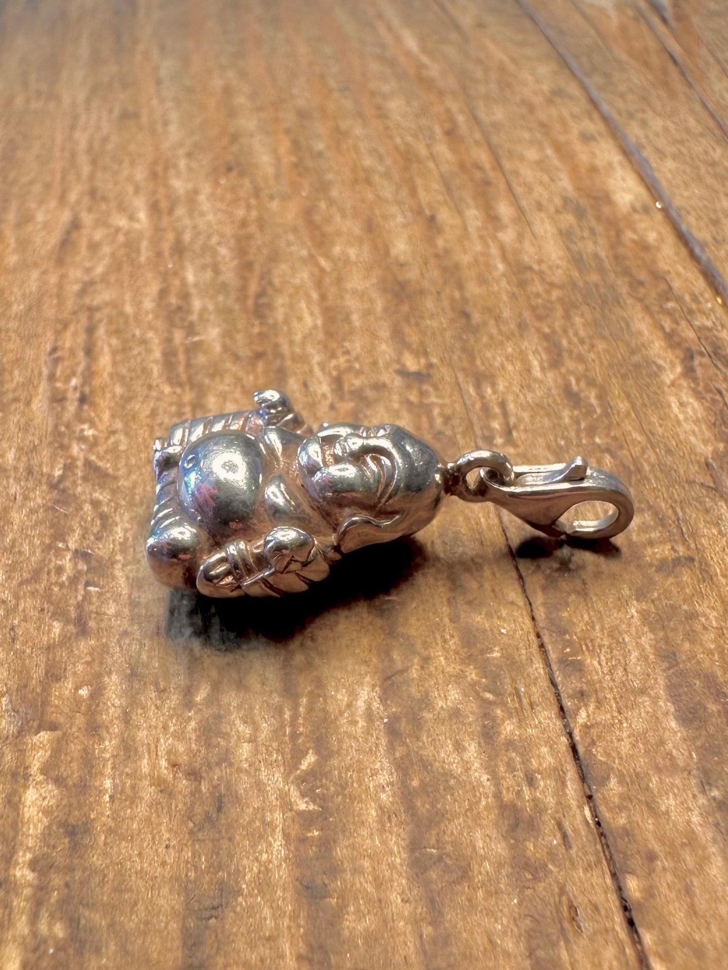 Laughing Buddha Thomas Sabo Solid 925 Sterling Silver Clasp Charm Pendant