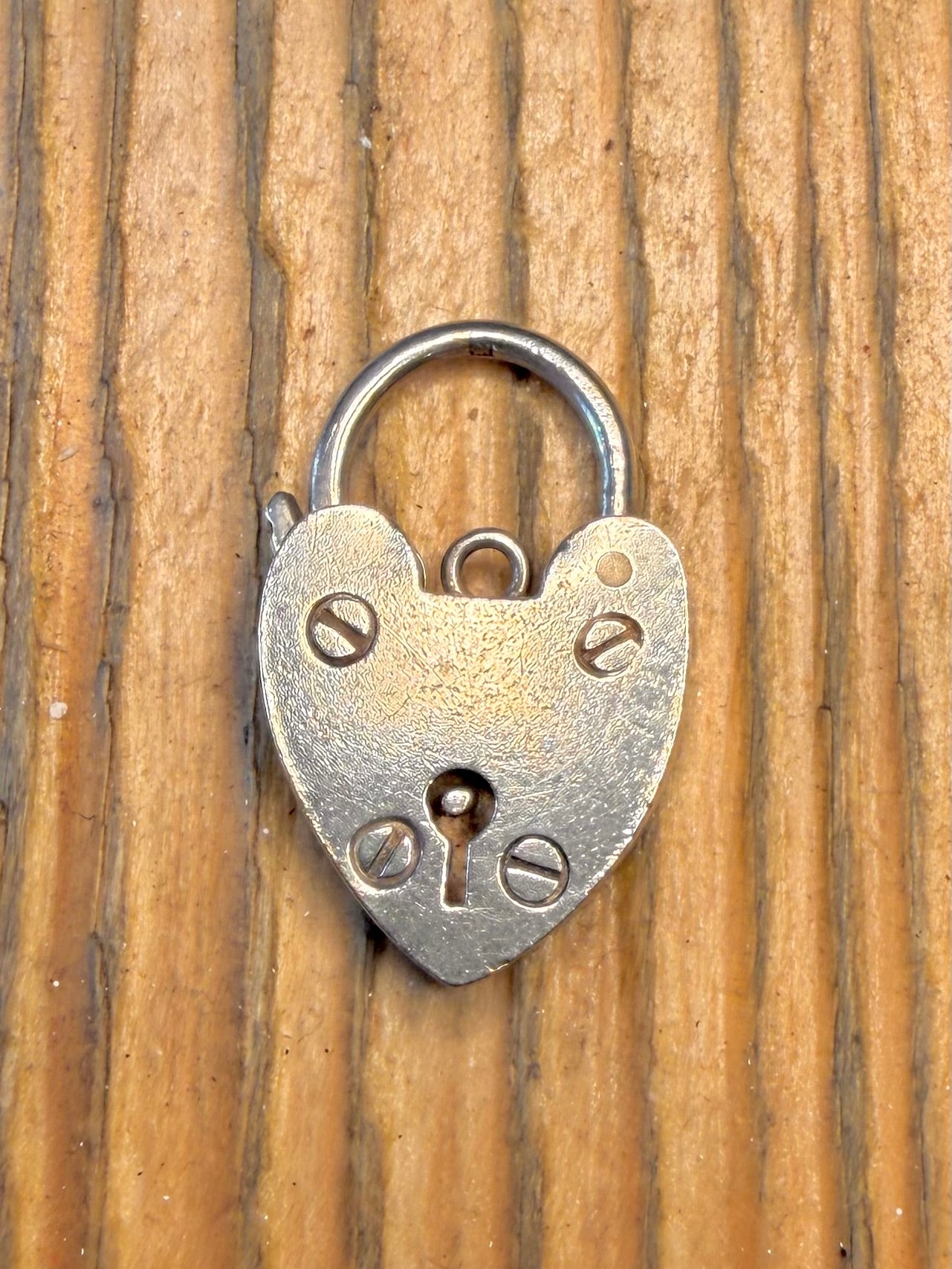 Large Heart 1959 Padlock Maker L&Co Birmingham 925 Sterling Silver Pendant
