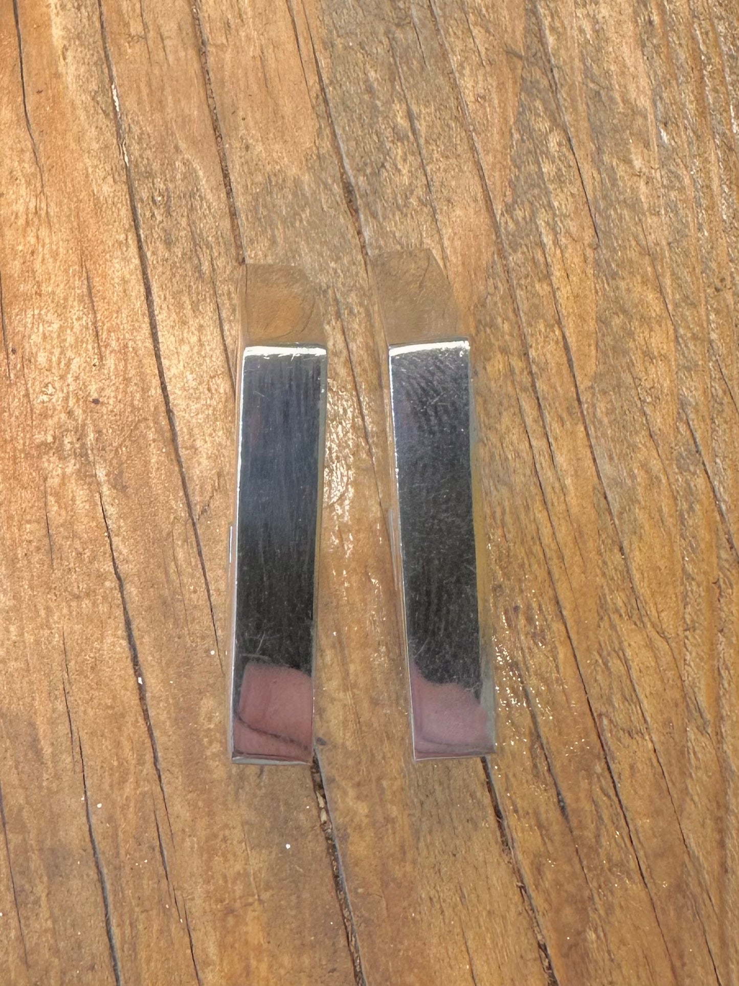 Chunky Geometric Half Hoop Mexico 925 Sterling Silver Earrings
