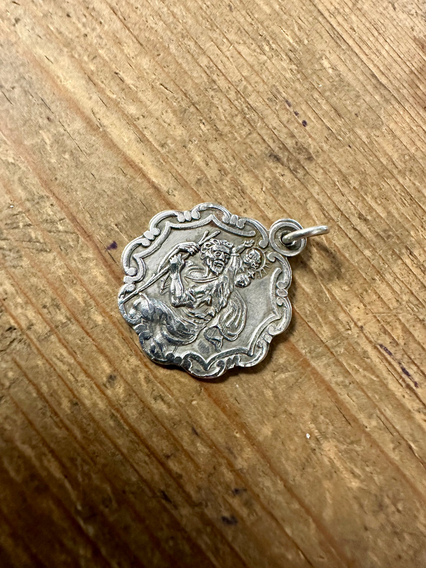 Vintage 1969 St Christopher 925 Silver Pendant