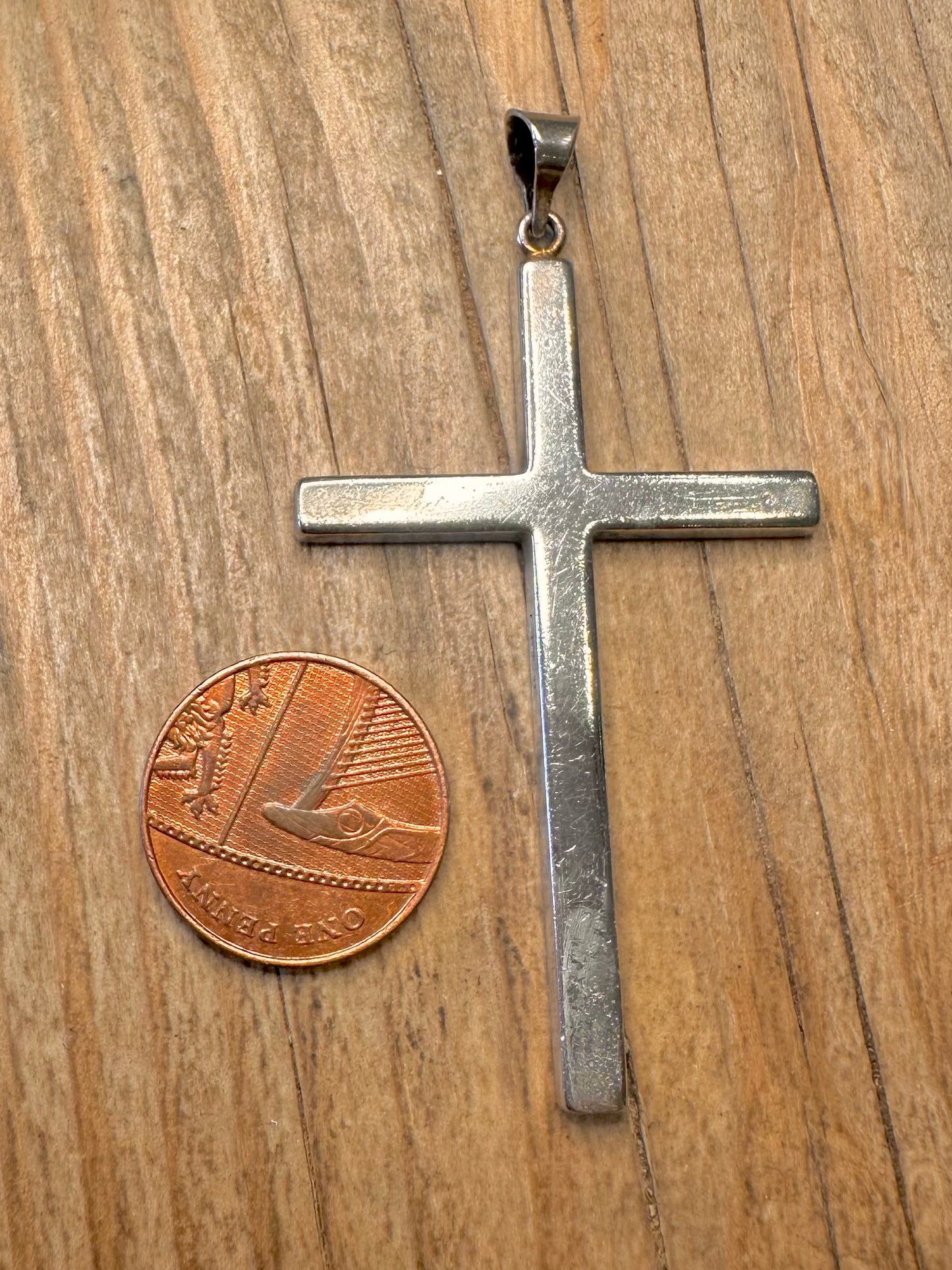 Vintage Solid Cross 925 Sterling Silver Pendant