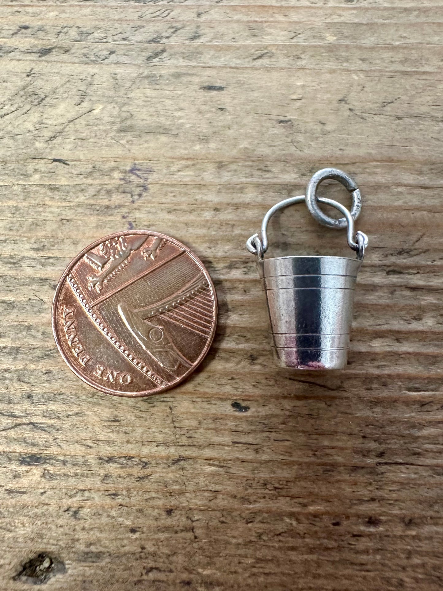 Vintage Bucket 925 Silver Pendant