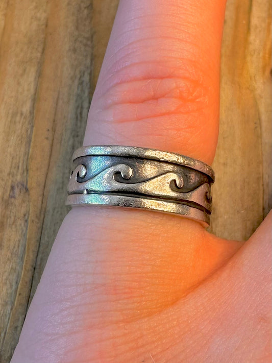 Wave Band Mexico 925 Sterling Silver Size L Ring