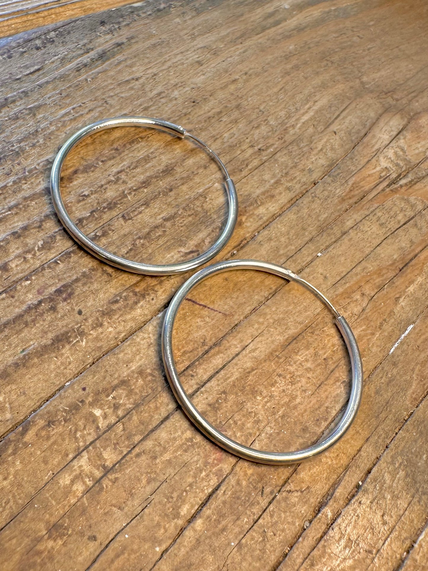 Large Hoops 925 Sterling Silver Earrings