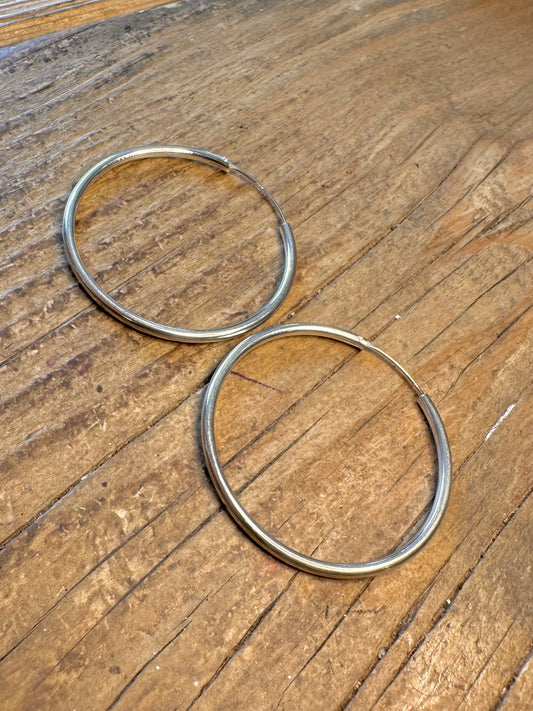 Large Hoops 925 Sterling Silver Earrings