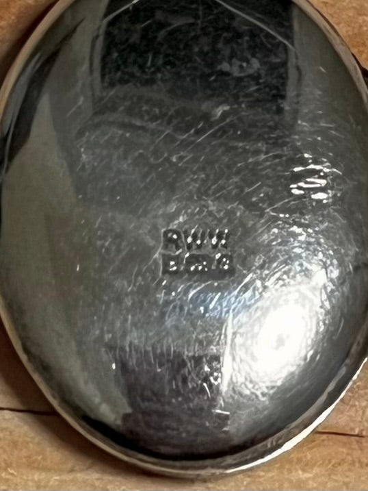 Abstract Engraved 1976 Birmingham Locket 925 Sterling Silver Pendant