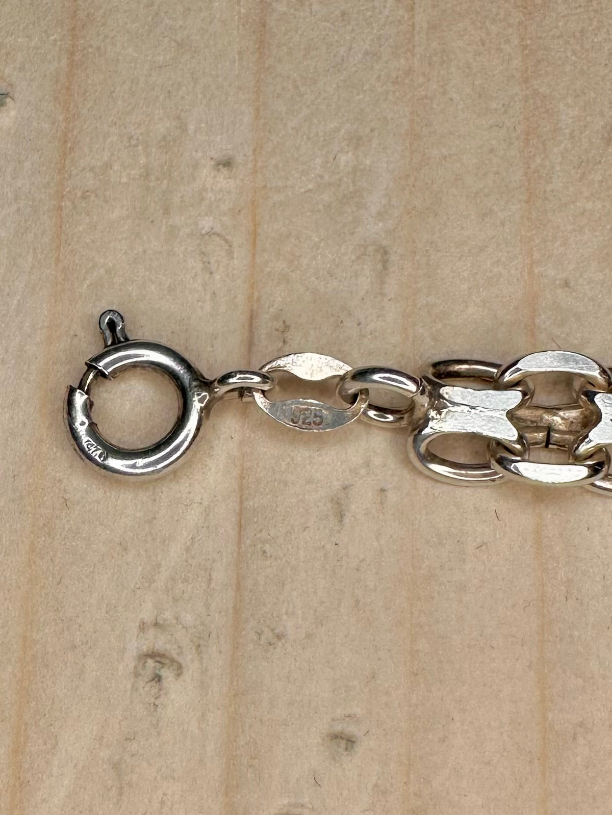 Flat Multi Link 925 Sterling Silver 7.25 inch Bracelet