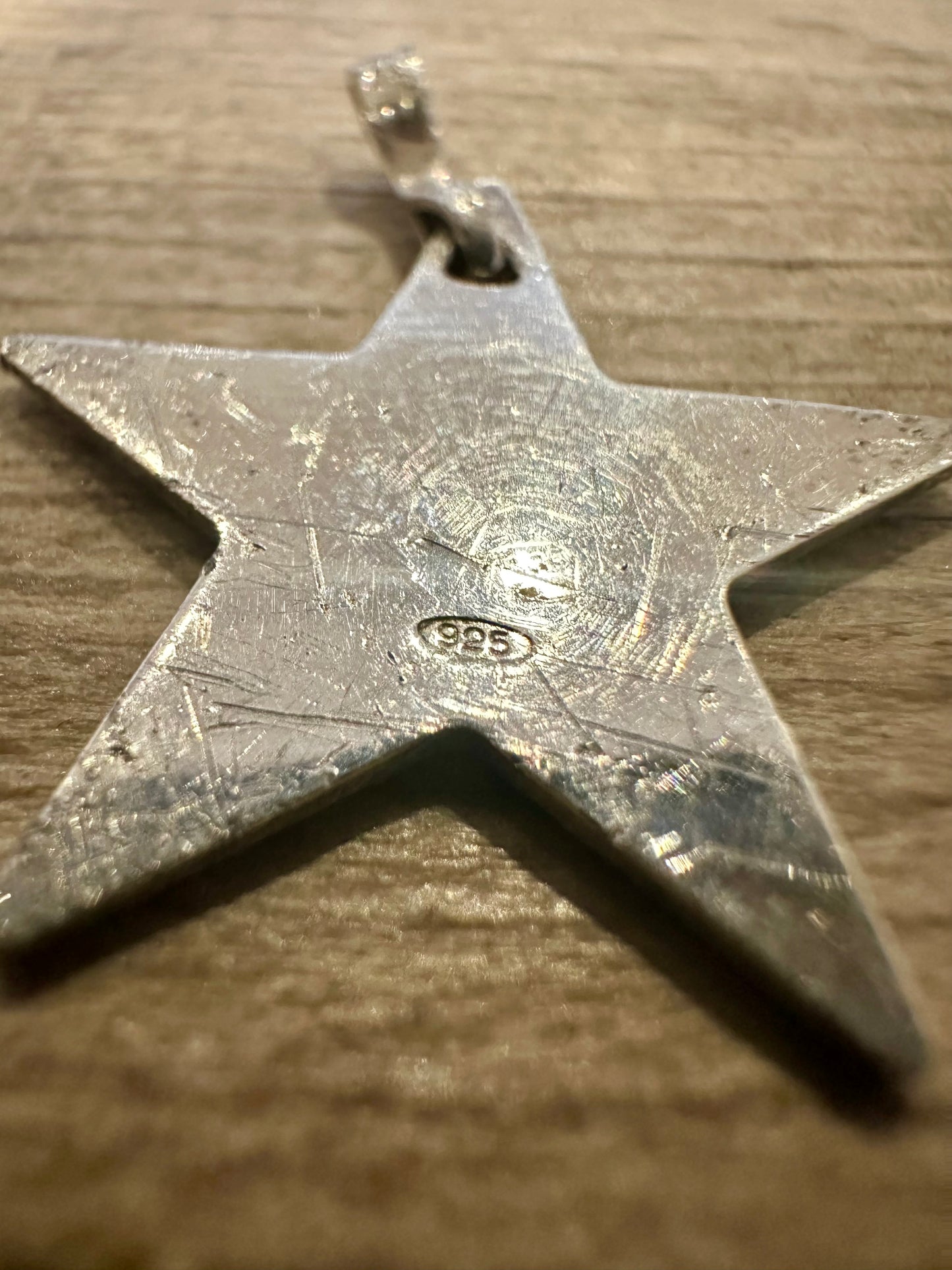 Vintage Textured Star 925 Silver Pendant