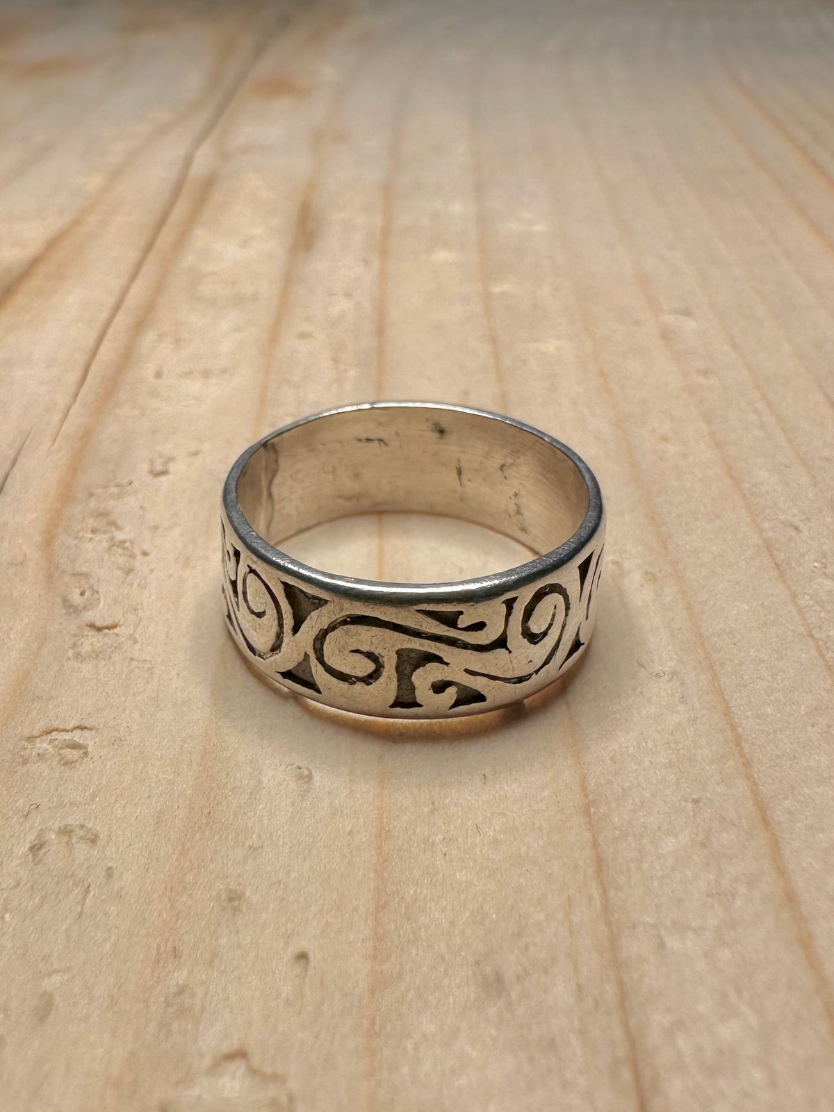 Bali Swirl Band 925 Sterling Silver Size O Ring