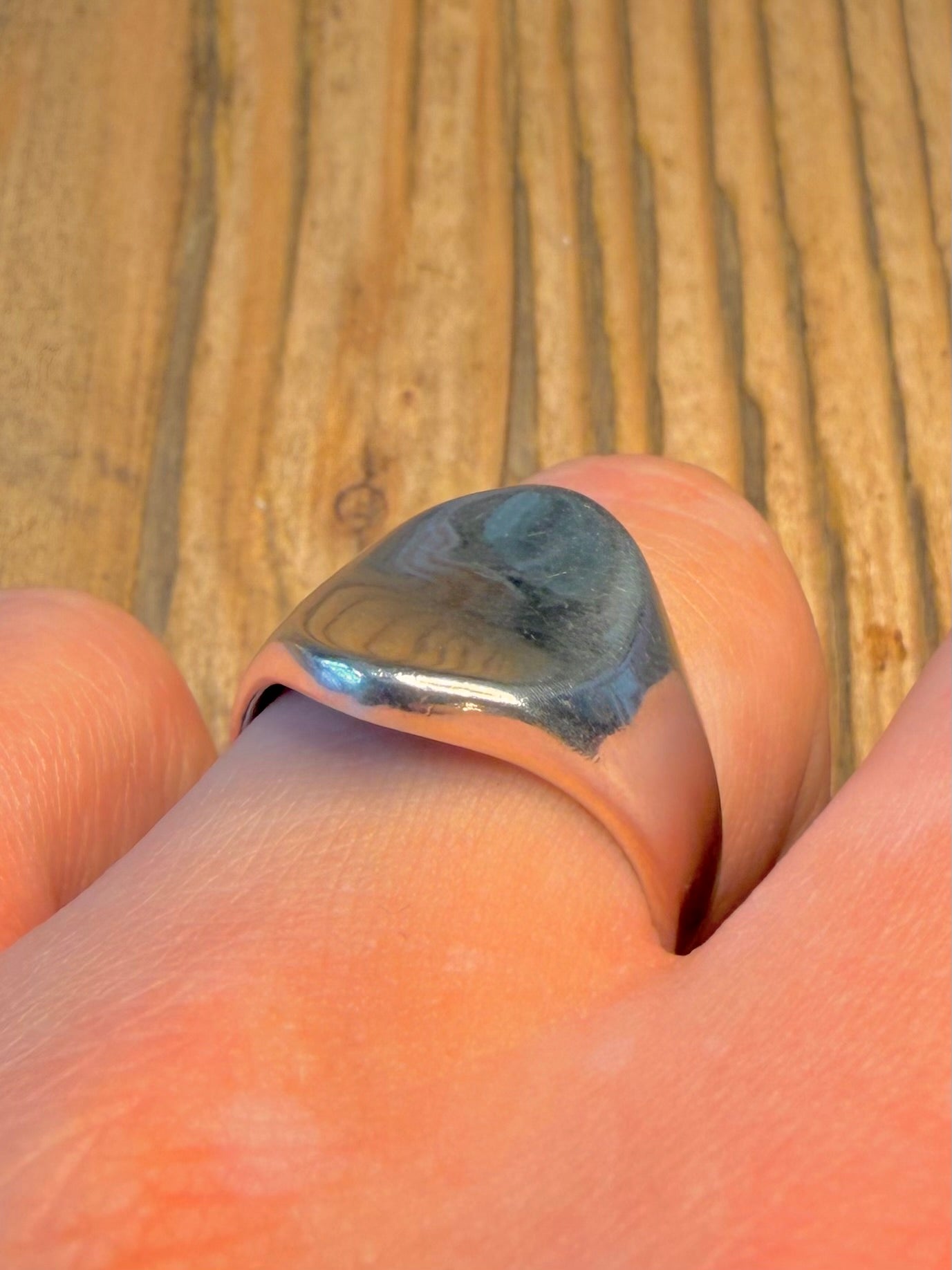 Oval Signet 925 Sterling Silver Size S Ring