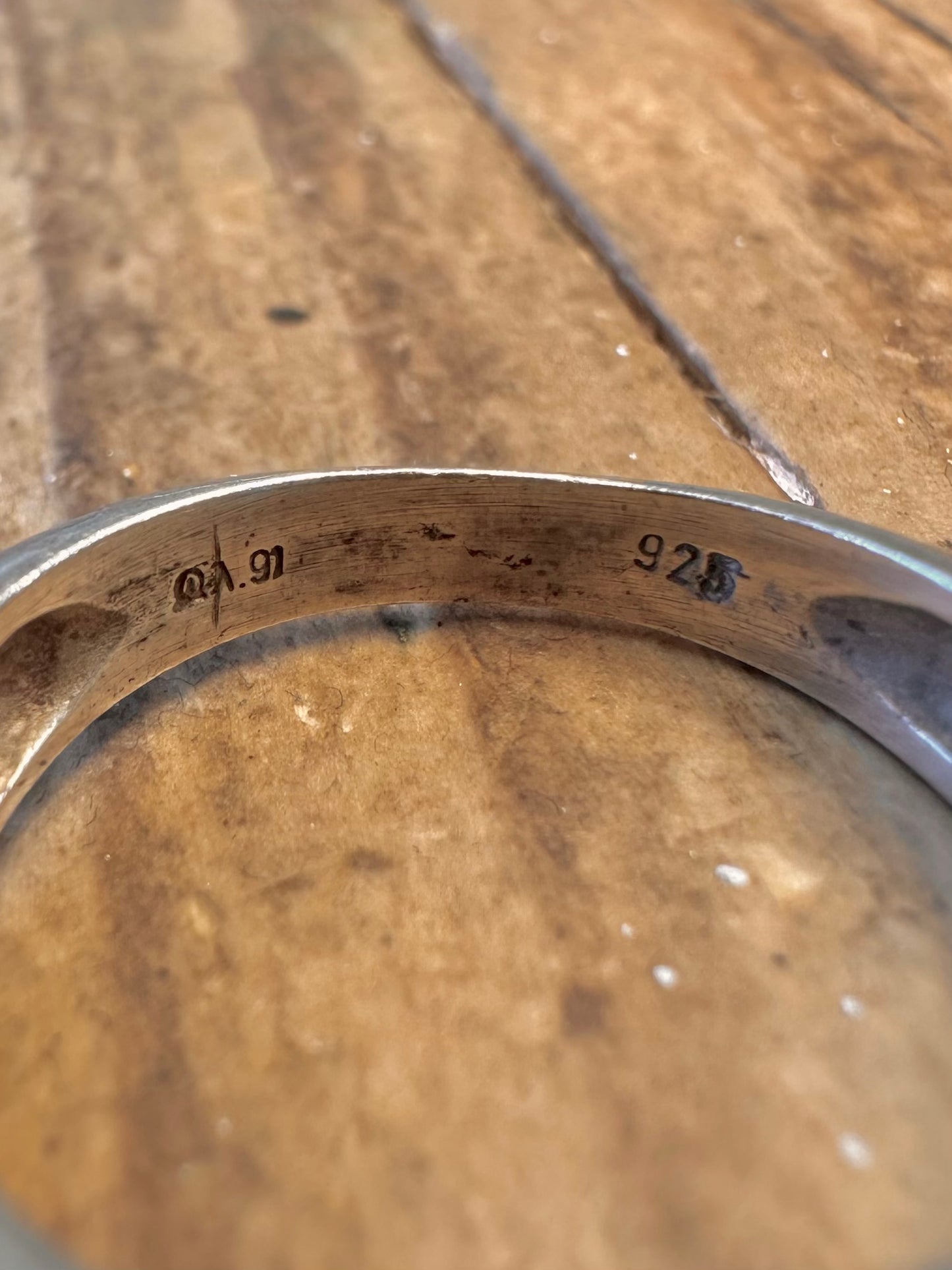 Abstract Wavy Band 925 Sterling Silver Size M1/2 Ring