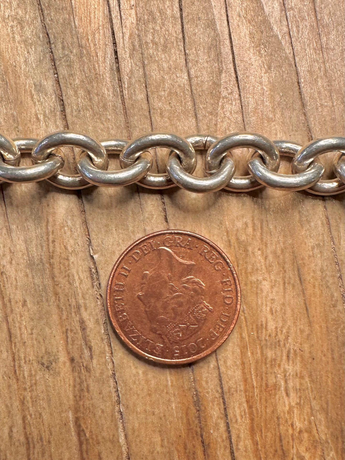 Vintage Chunky Oval Link 925 Sterling Silver 18 inch Necklace