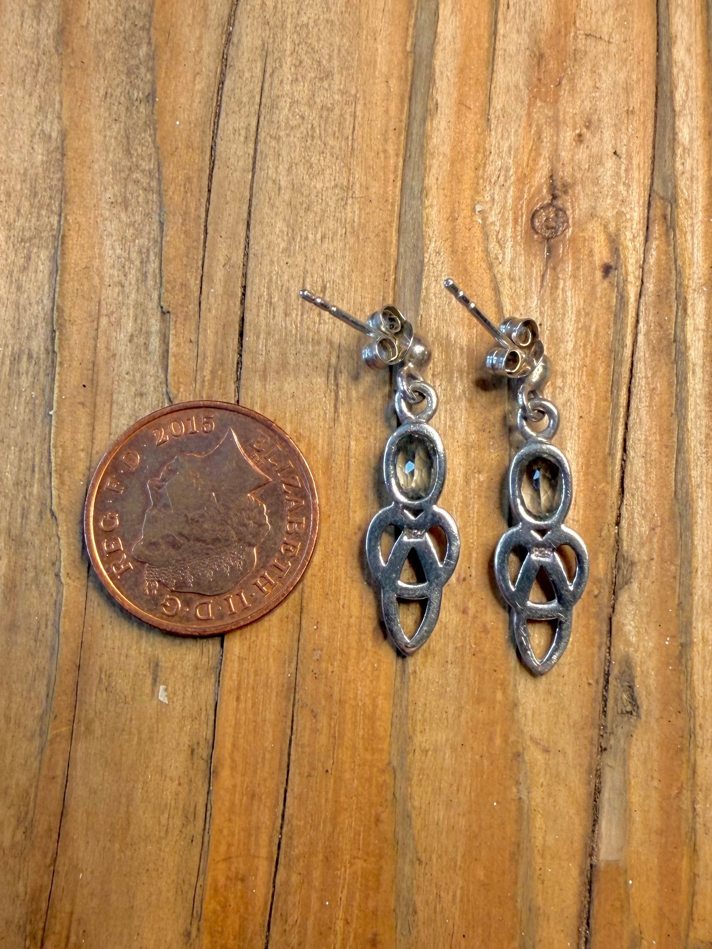 Celtic Blue Stone 925 Sterling Silver Earrings