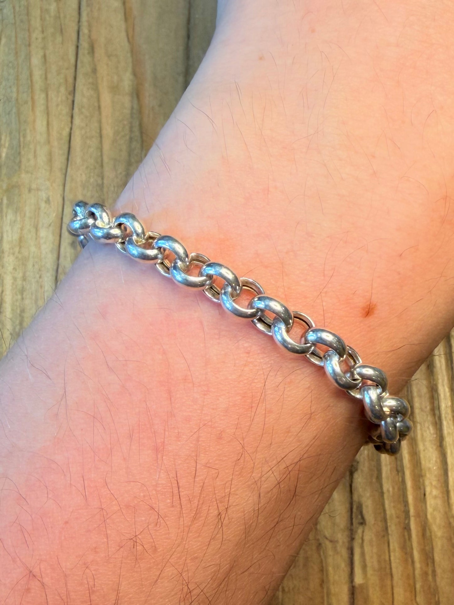 Belcher T Bar Clasp Italy 925 Sterling Silver 8.5 inch Bracelet