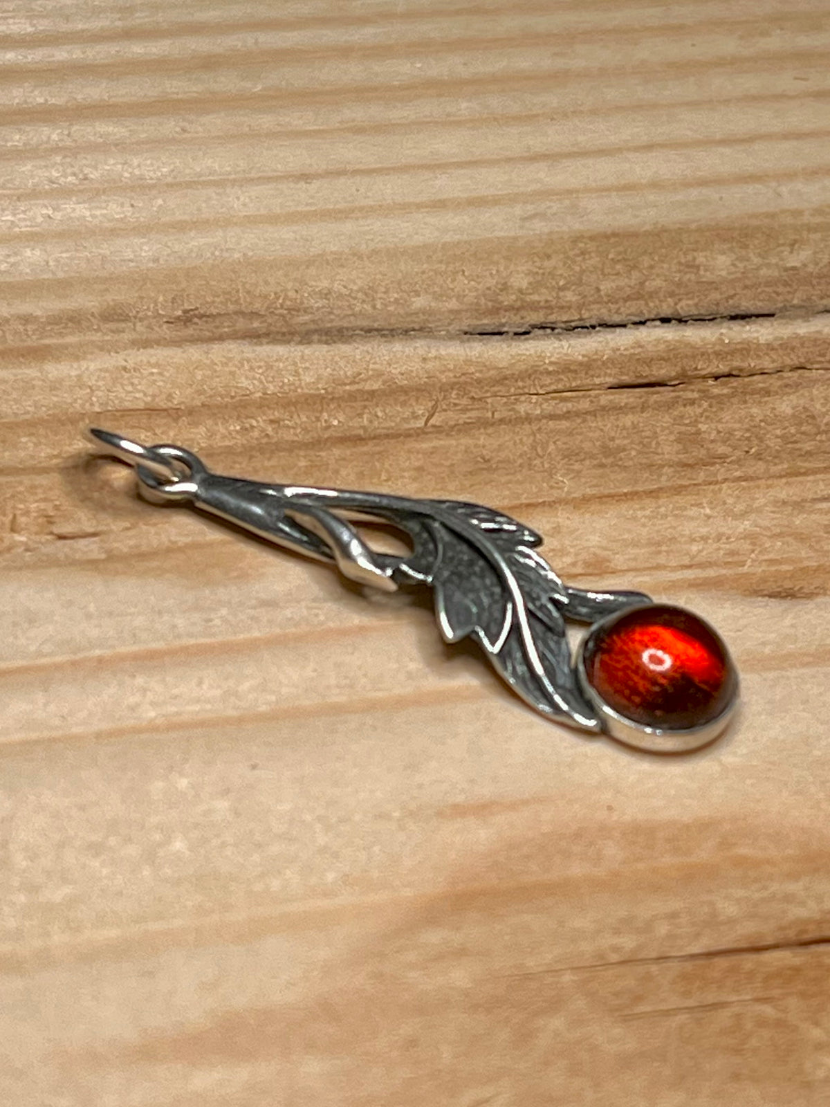 Amber Leaf 925 Sterling Silver Pendant