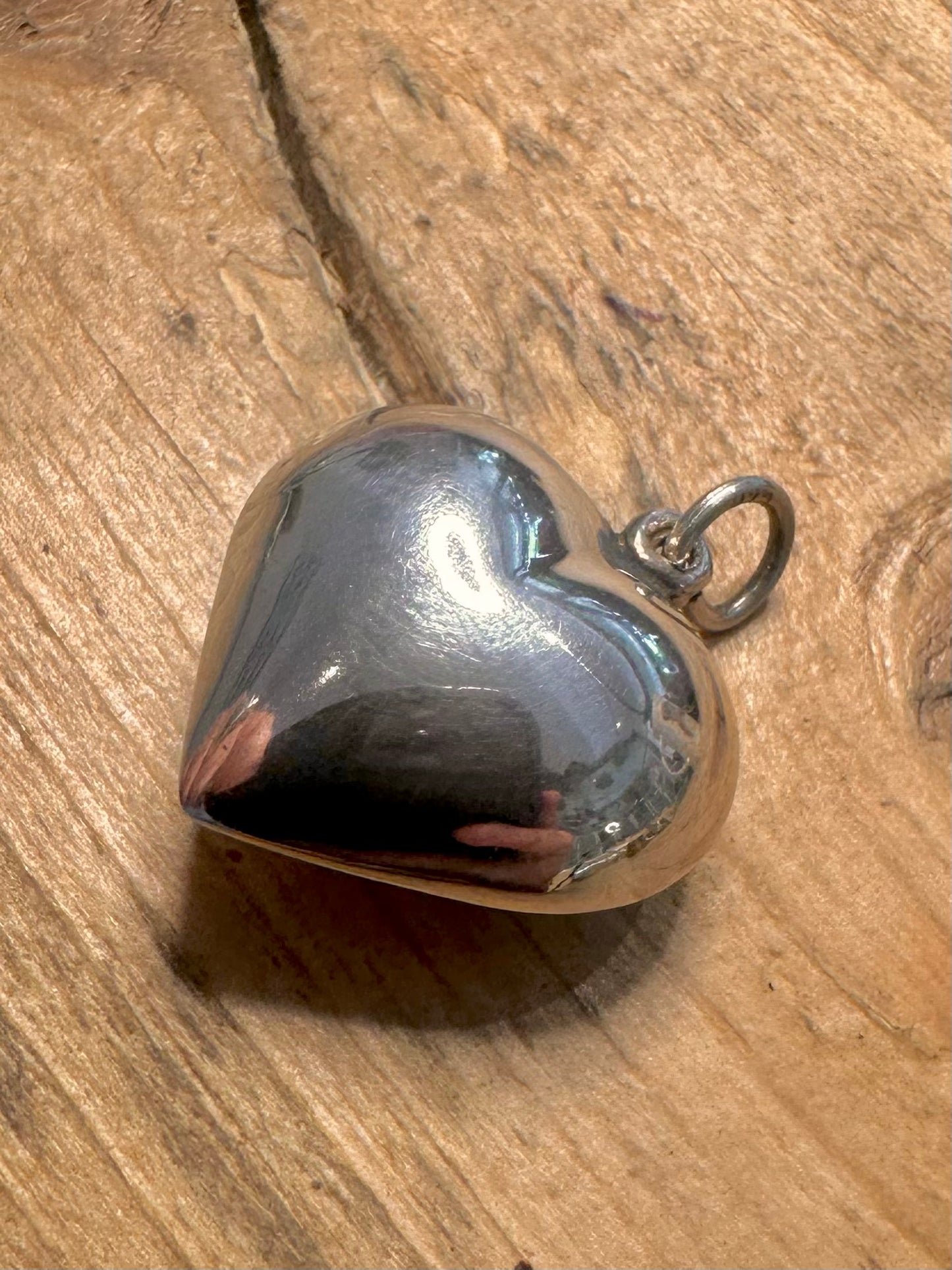 Vintage Puff Heart 925 Silver Pendant