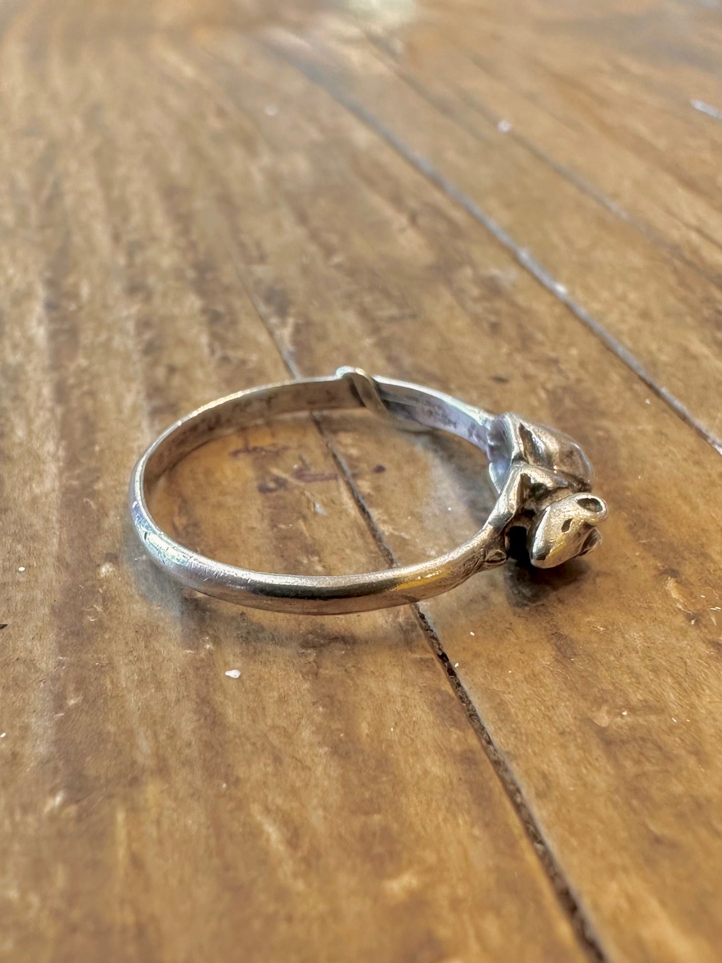 Small Mouse 925 Sterling Silver Size N Ring