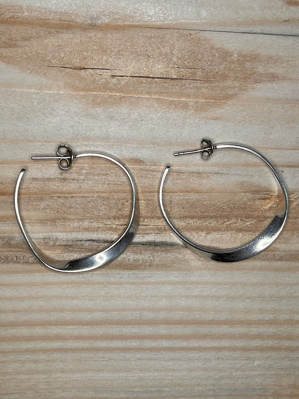 Thick Twisted Hoop 925 Sterling Silver Earrings