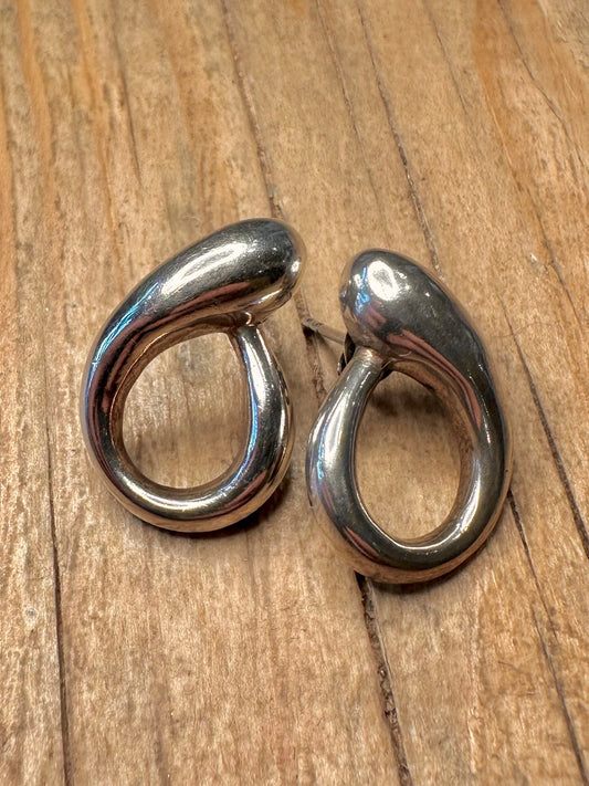 Abstract Circle 925 Sterling Silver Earrings