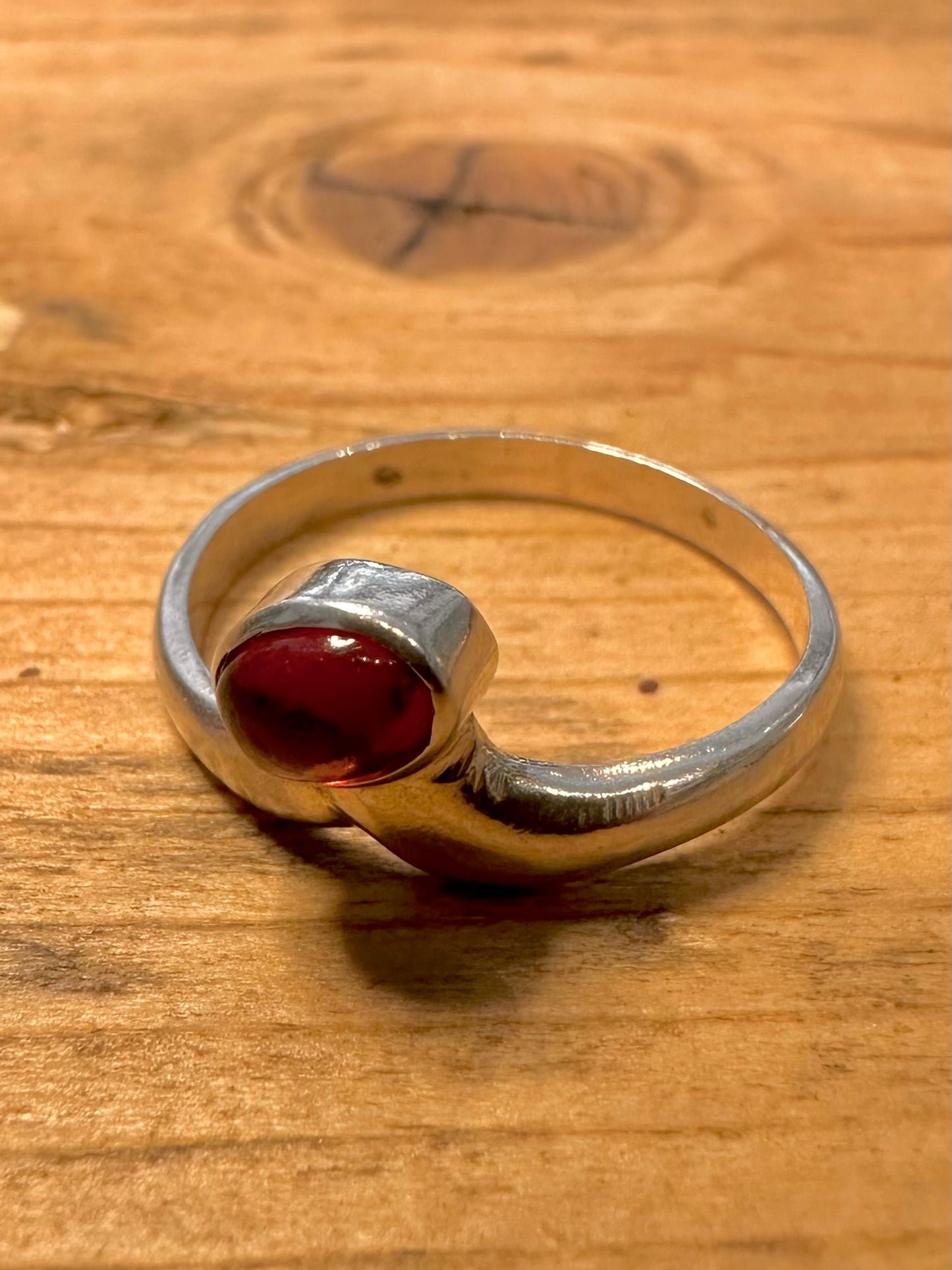Modern Garnet 925 Silver Size P Ring