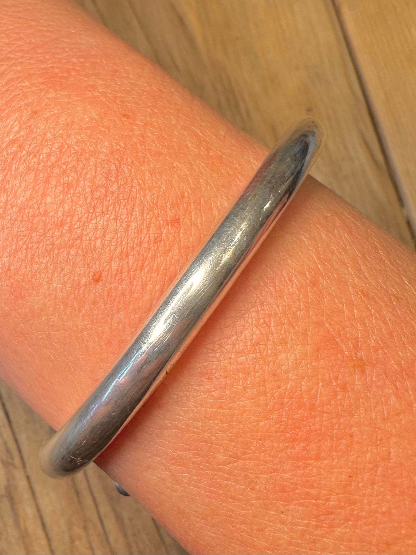 Modernist Overlapping 925 Sterling Silver Bangle