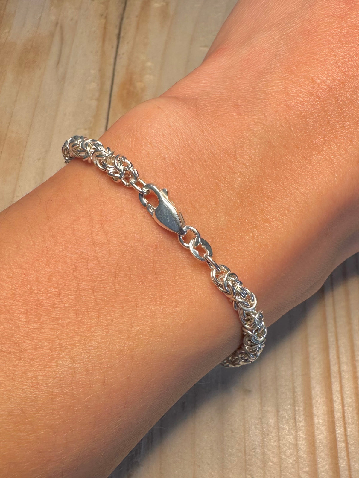 Woven Byzantine Lobster Clasp 925 Sterling Silver 7.5 inch Bracelet