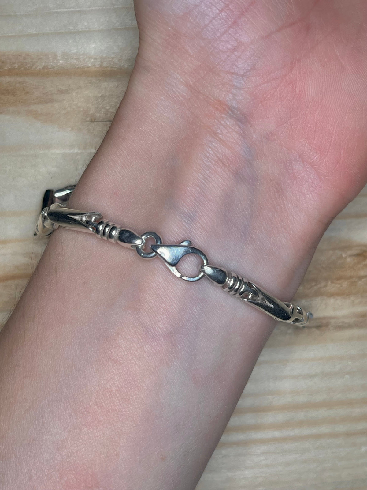 Unique Bar Link 925 Sterling Silver 8 Inch Bracelet
