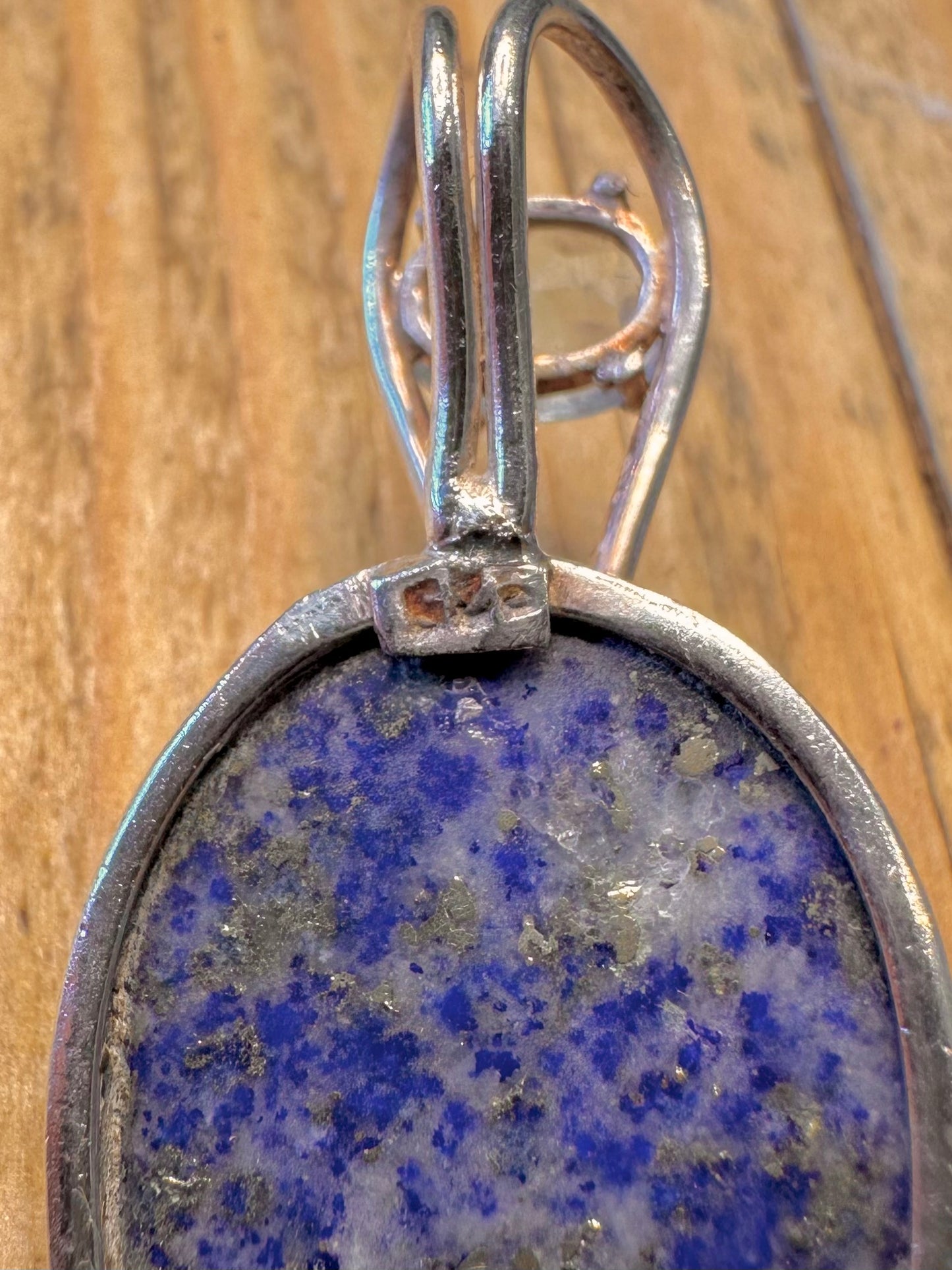 Lapis Pearl and Blue Topaz 925 Sterling Silver Pendant