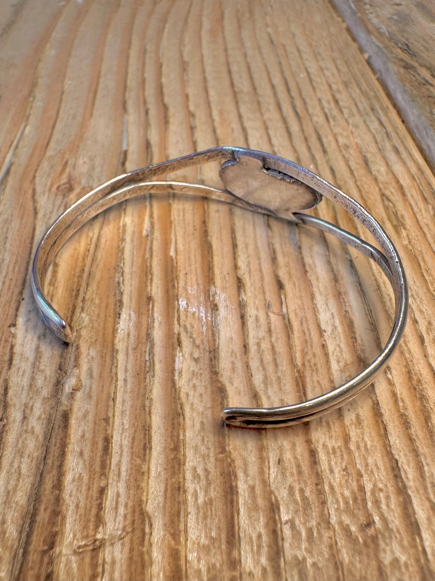 Vintage Coral Navajo Small Cuff 925 Sterling Silver Bangle