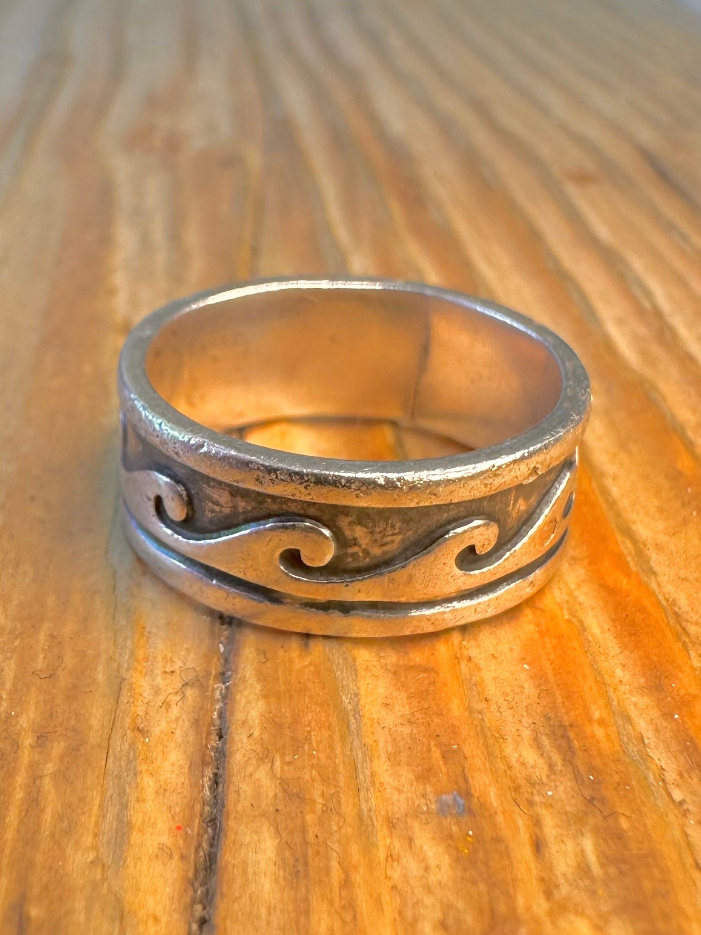 Wave Band Mexico 925 Sterling Silver Size L Ring