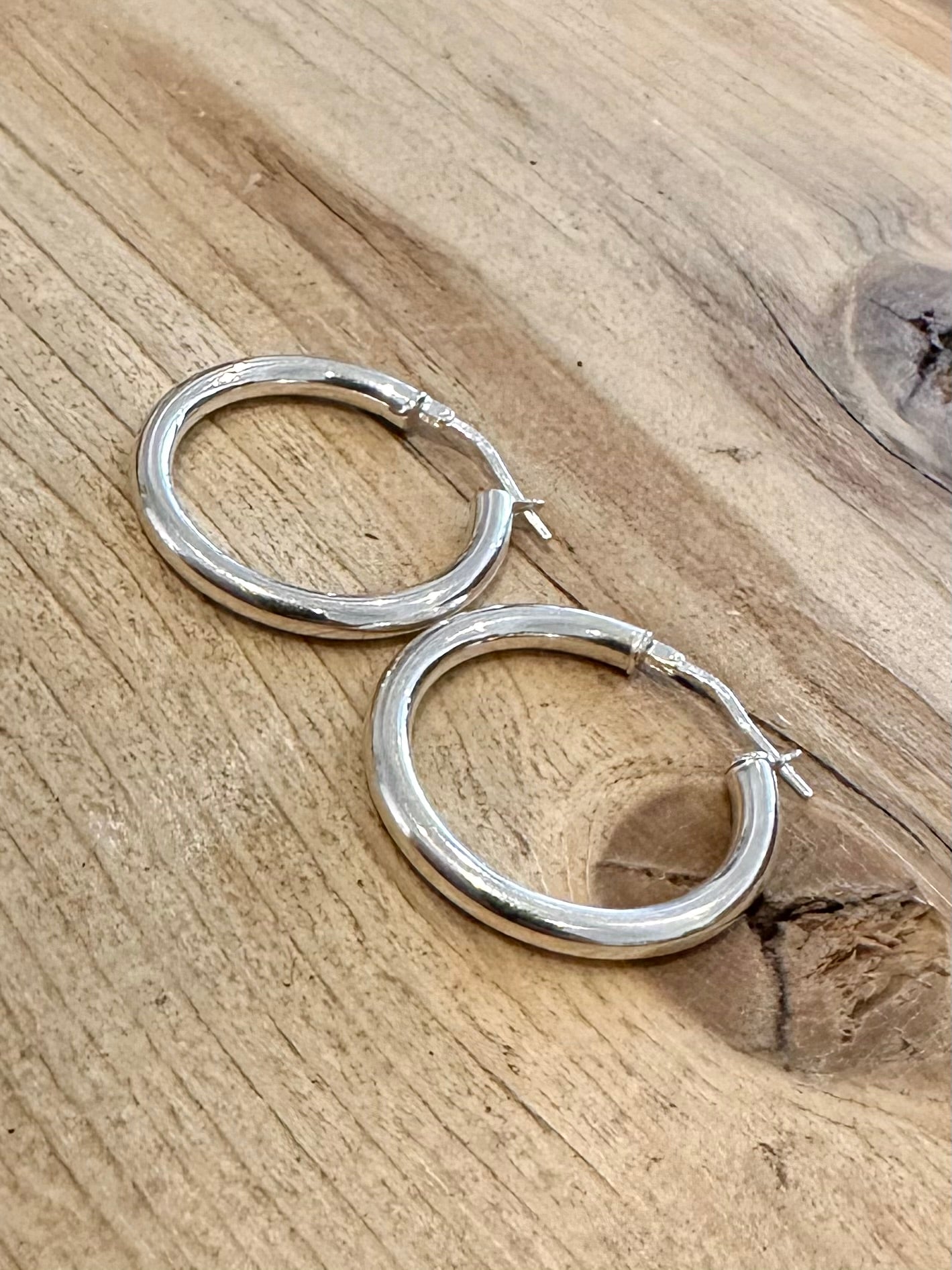 Vintage Rounded Hoops 925 Silver Earrings