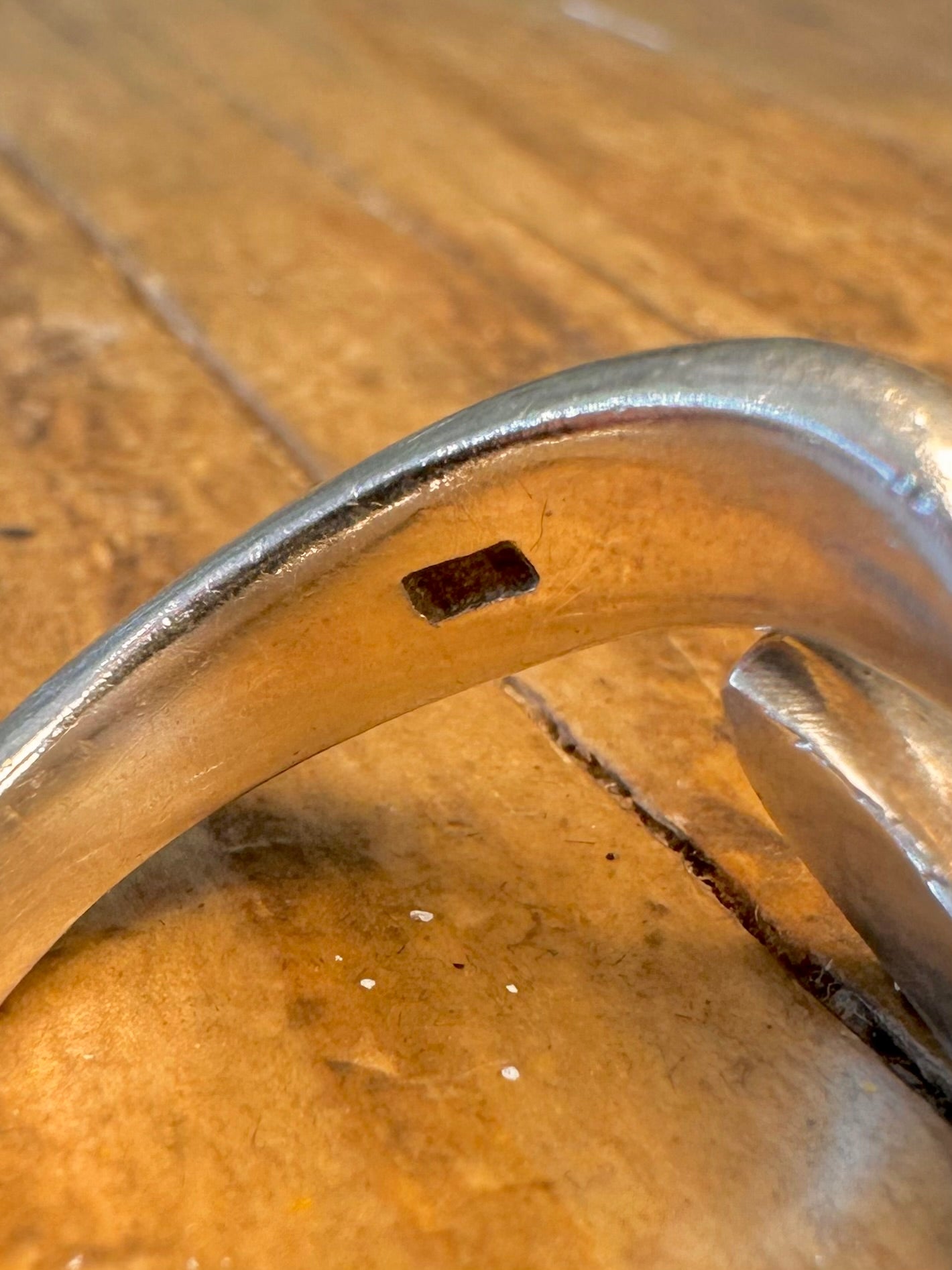 Abstrakter massiver, überlappender Ring aus 925er Sterlingsilber, Größe P