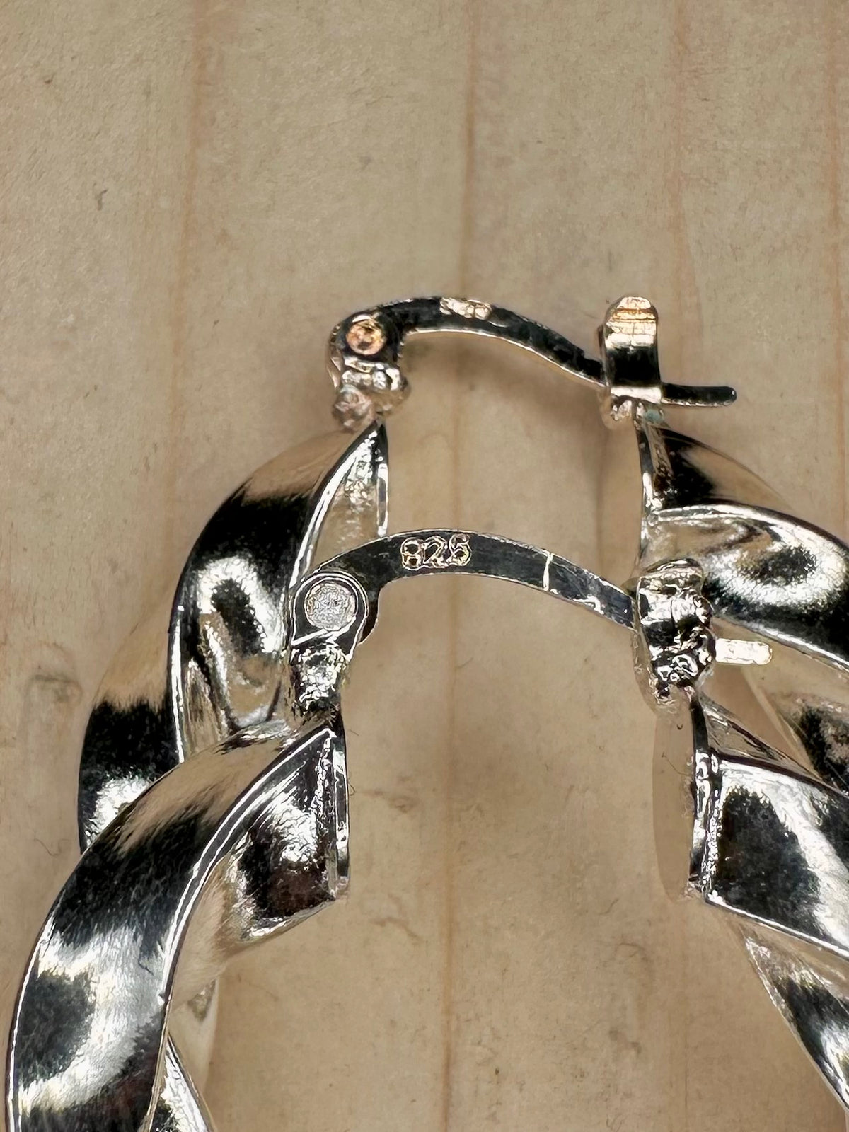 Chunky Twisted Hoop 925 Sterling Silver Earrings