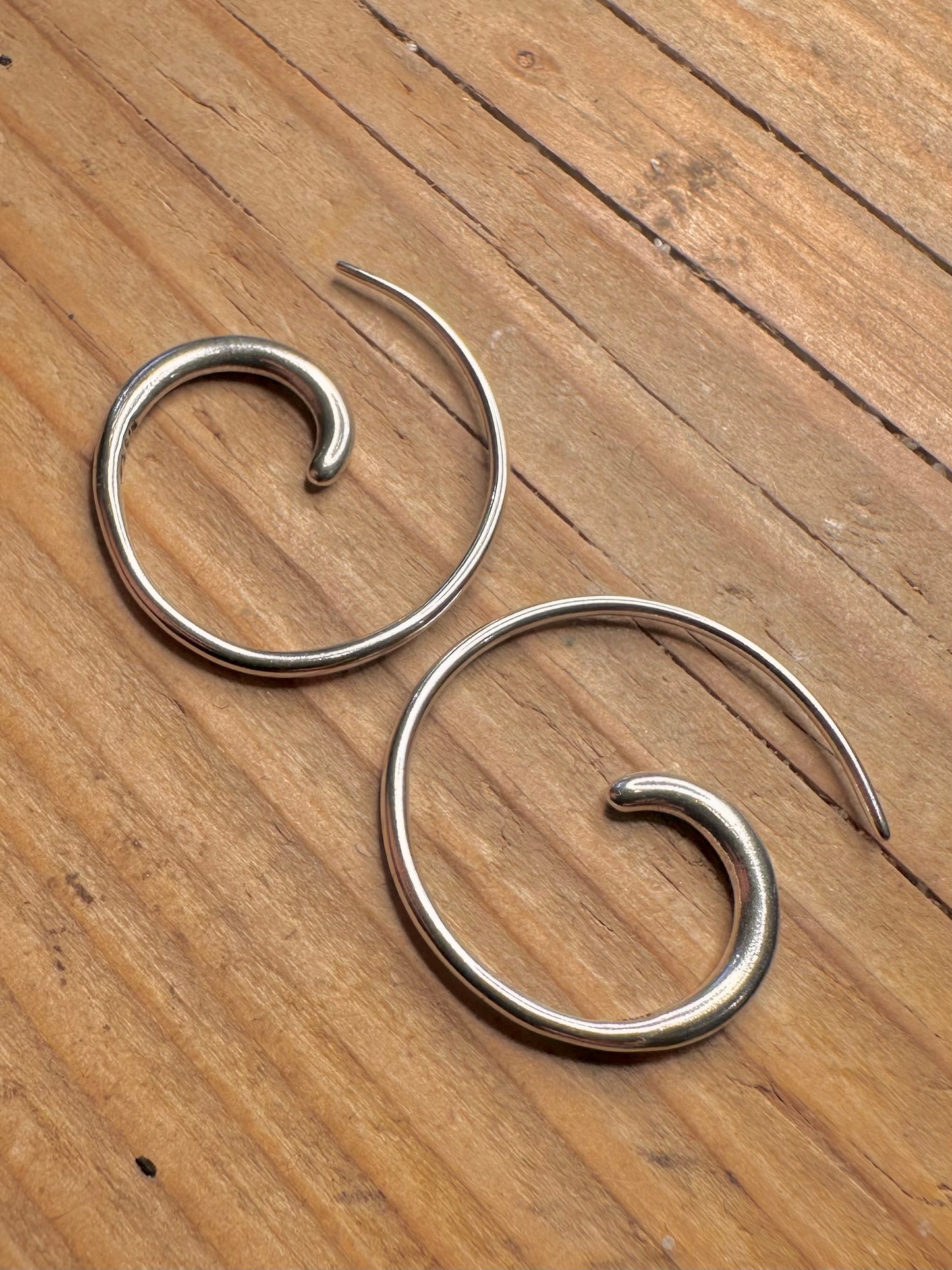 Abstract Spiral 925 Sterling Silver Earrings