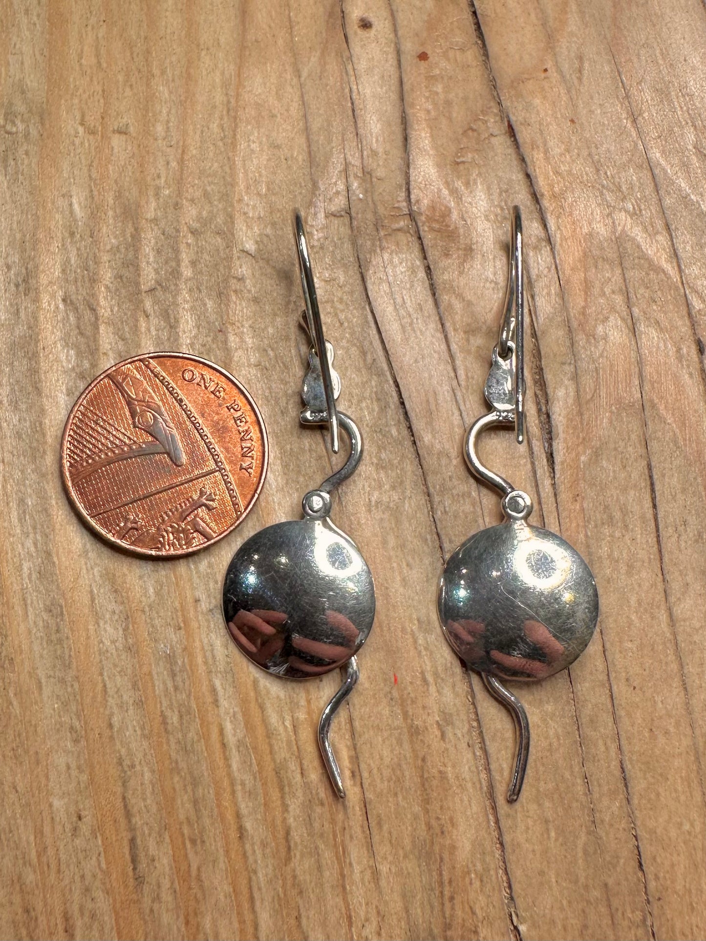 Abstract Circle Wavy 925 Sterling Silver Earrings