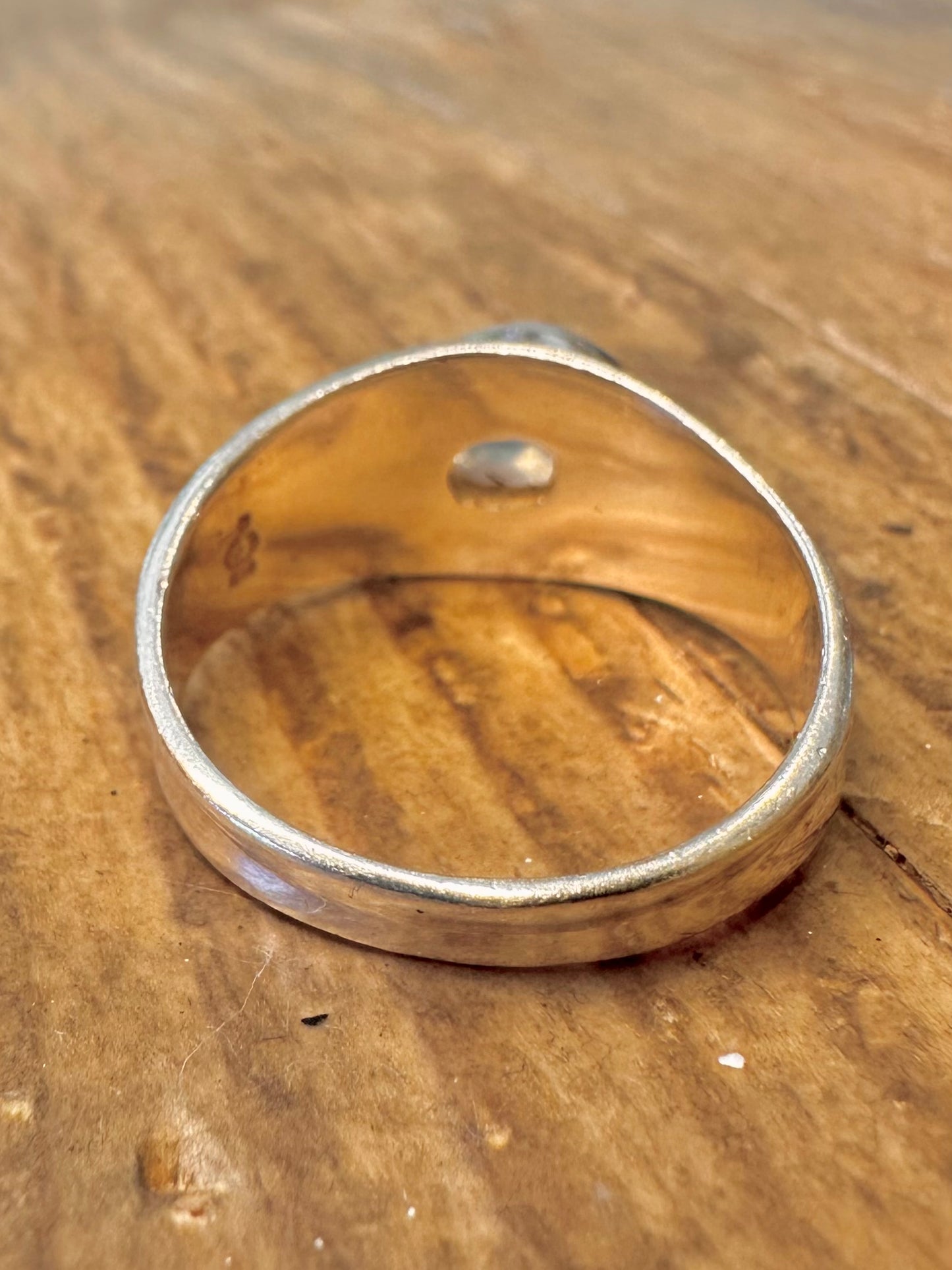 Moonstone Dome 925 Sterling Silver Size S Ring