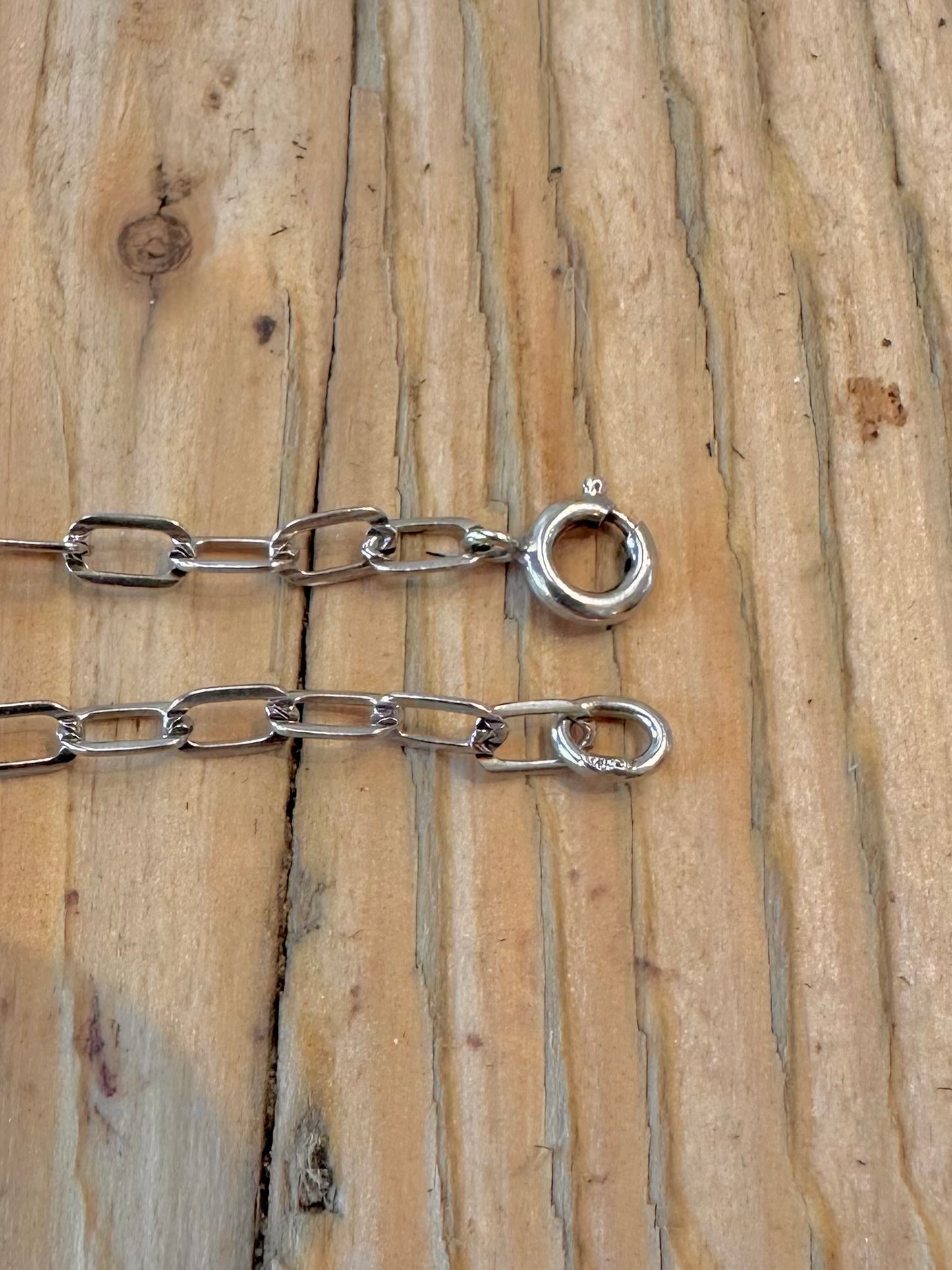 Jack Spencer 1973 Rhombus Sheffield Paper Link Chain 925 Sterling Silver 23.5 inch Necklace Pendant