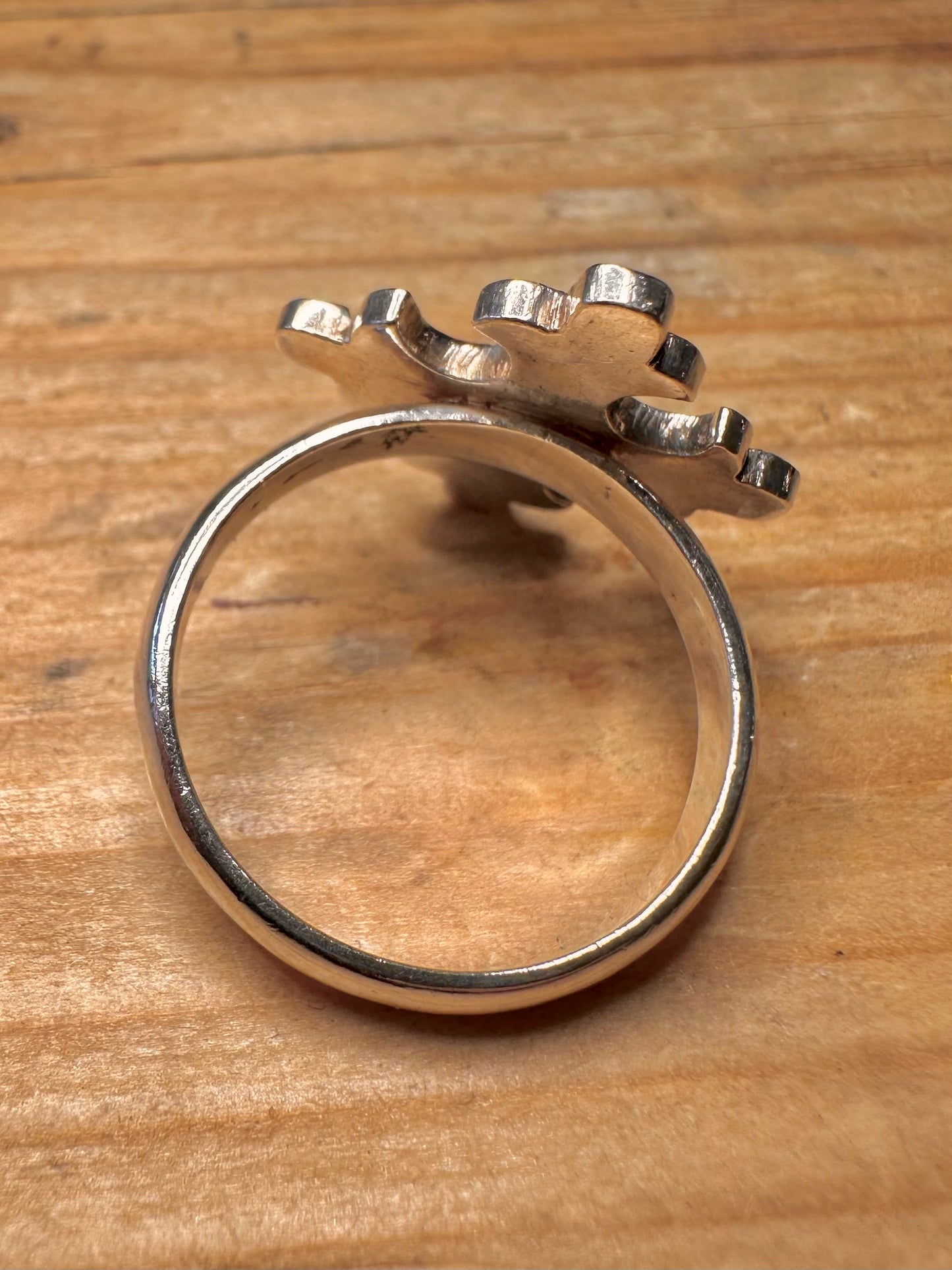 Vintage Medieval Style Cross 925 Sterling Silver Size P Ring