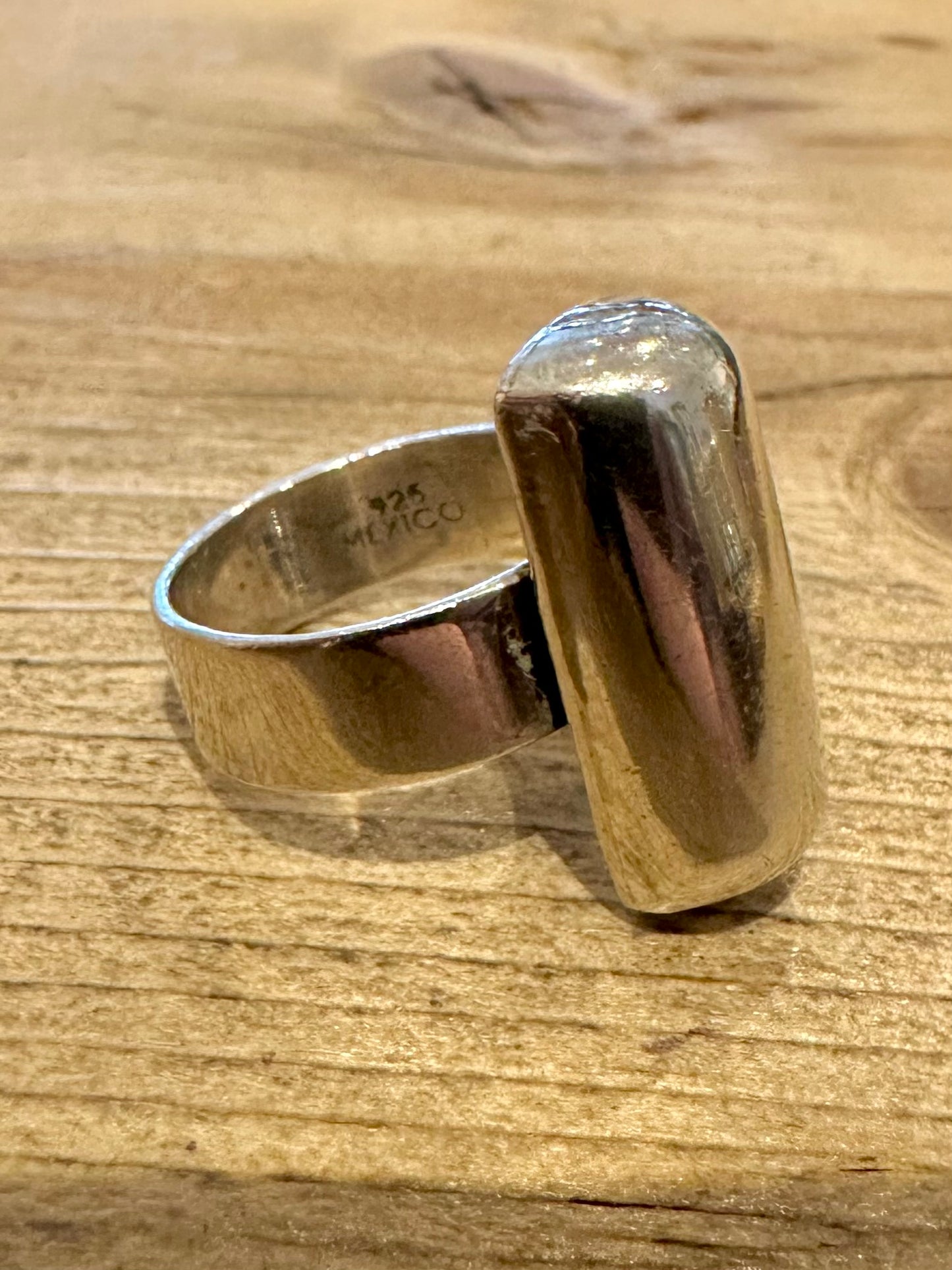 Modernist Bar 925 Silver Size R Ring