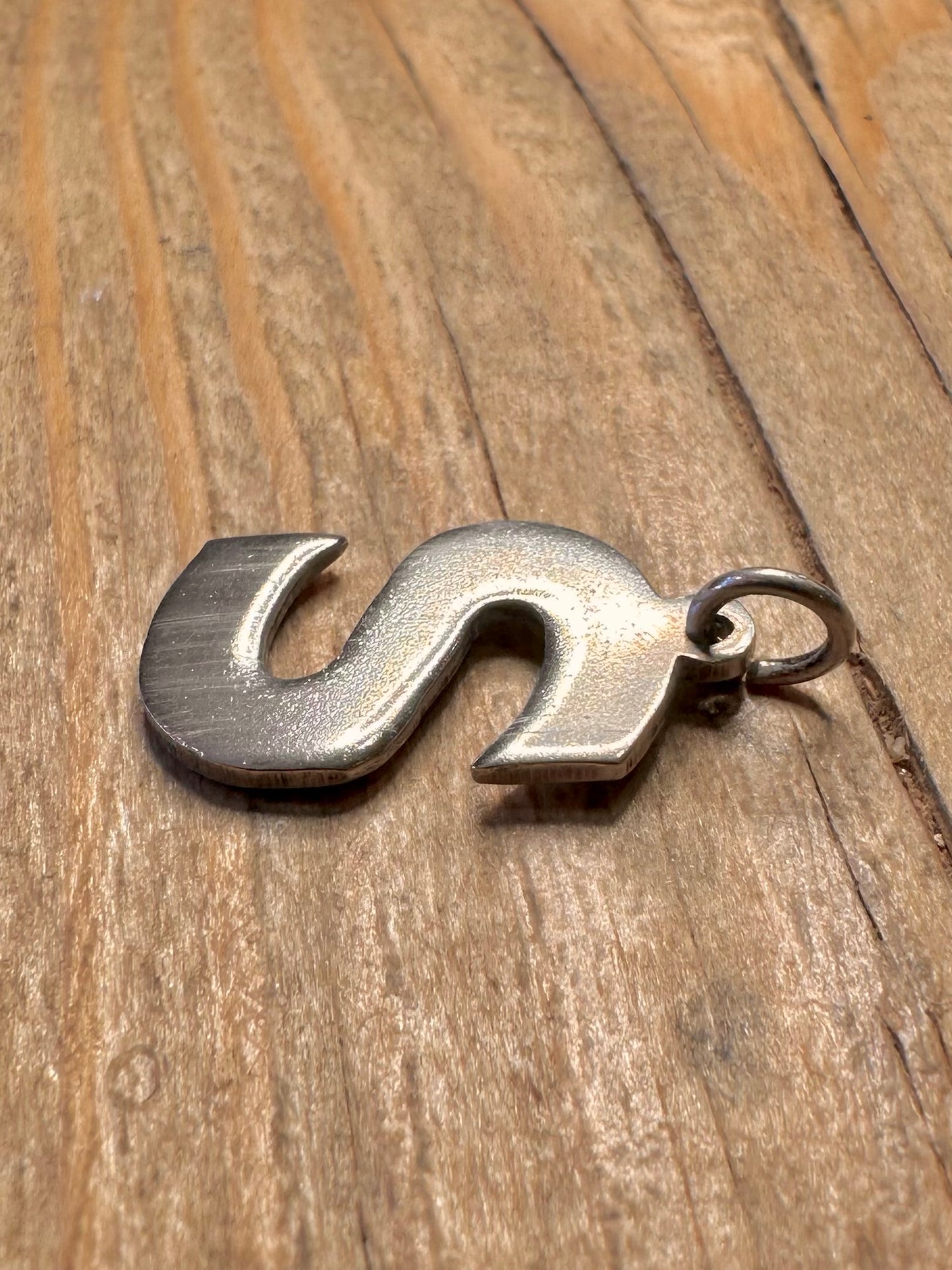 Vintage S Letter 925 Sterling Silver Pendant