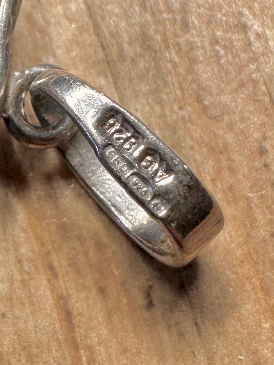 Vintage Leopard Black Enamel 925 Sterling Silver Pendant