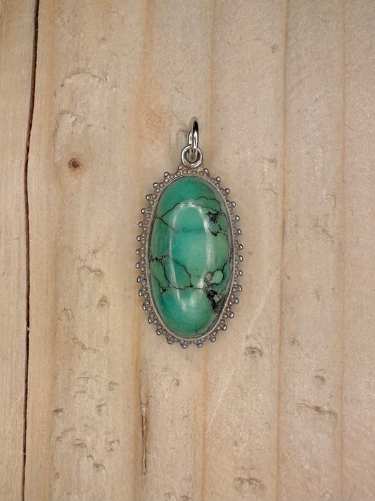 Turquoise Oval 925 Sterling Silver Pendant