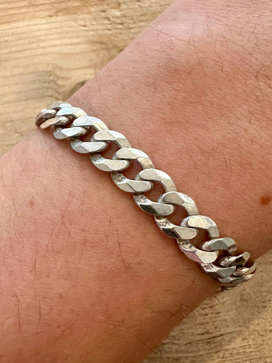 Vintage Curb Chain 925 Silver 8.3 inch Bracelet